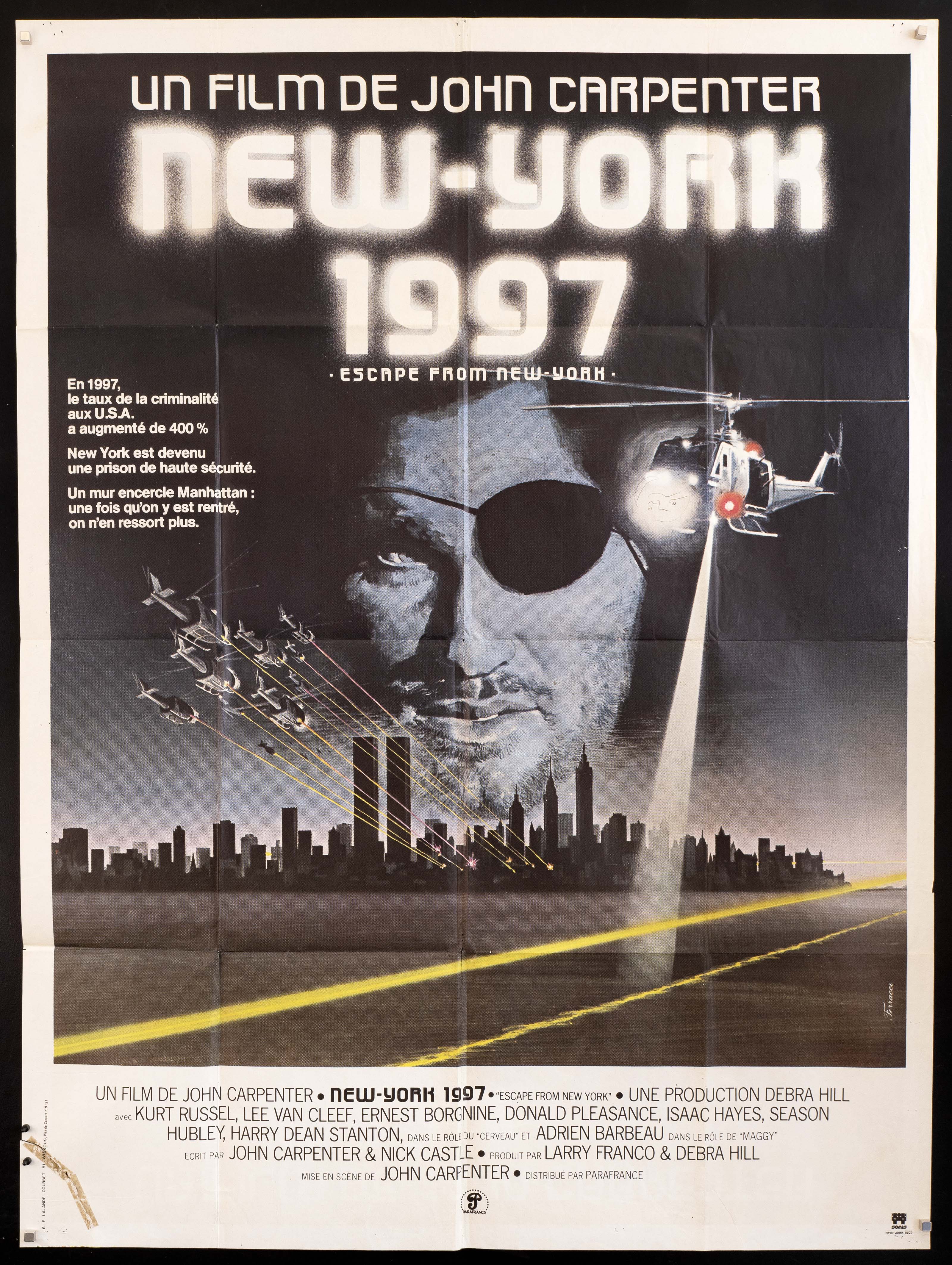 Escape From New York Movie Poster 1981 French 1 Panel (47x63)