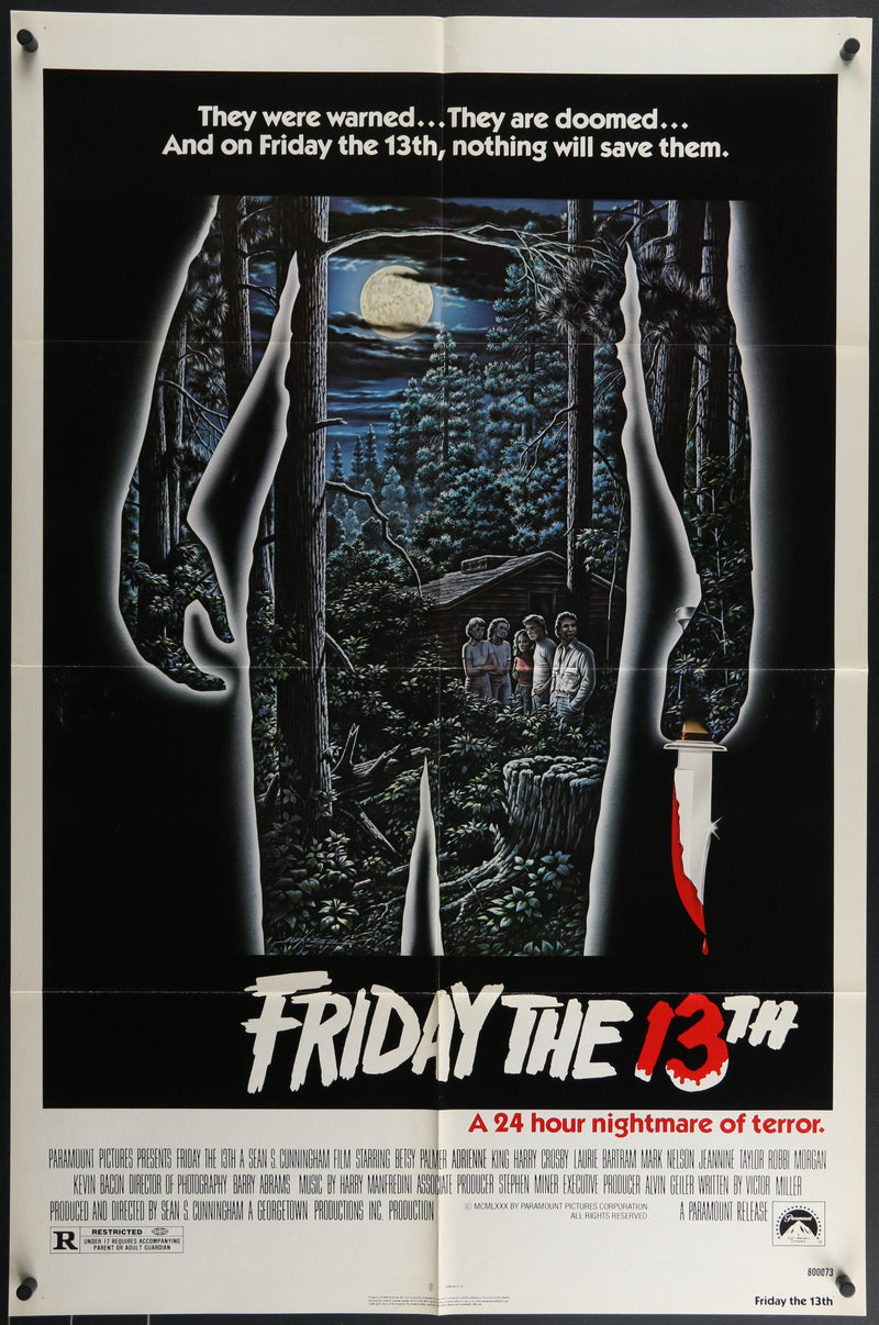 Friday the 13th 1 Sheet (27x41) Original Vintage Movie Poster