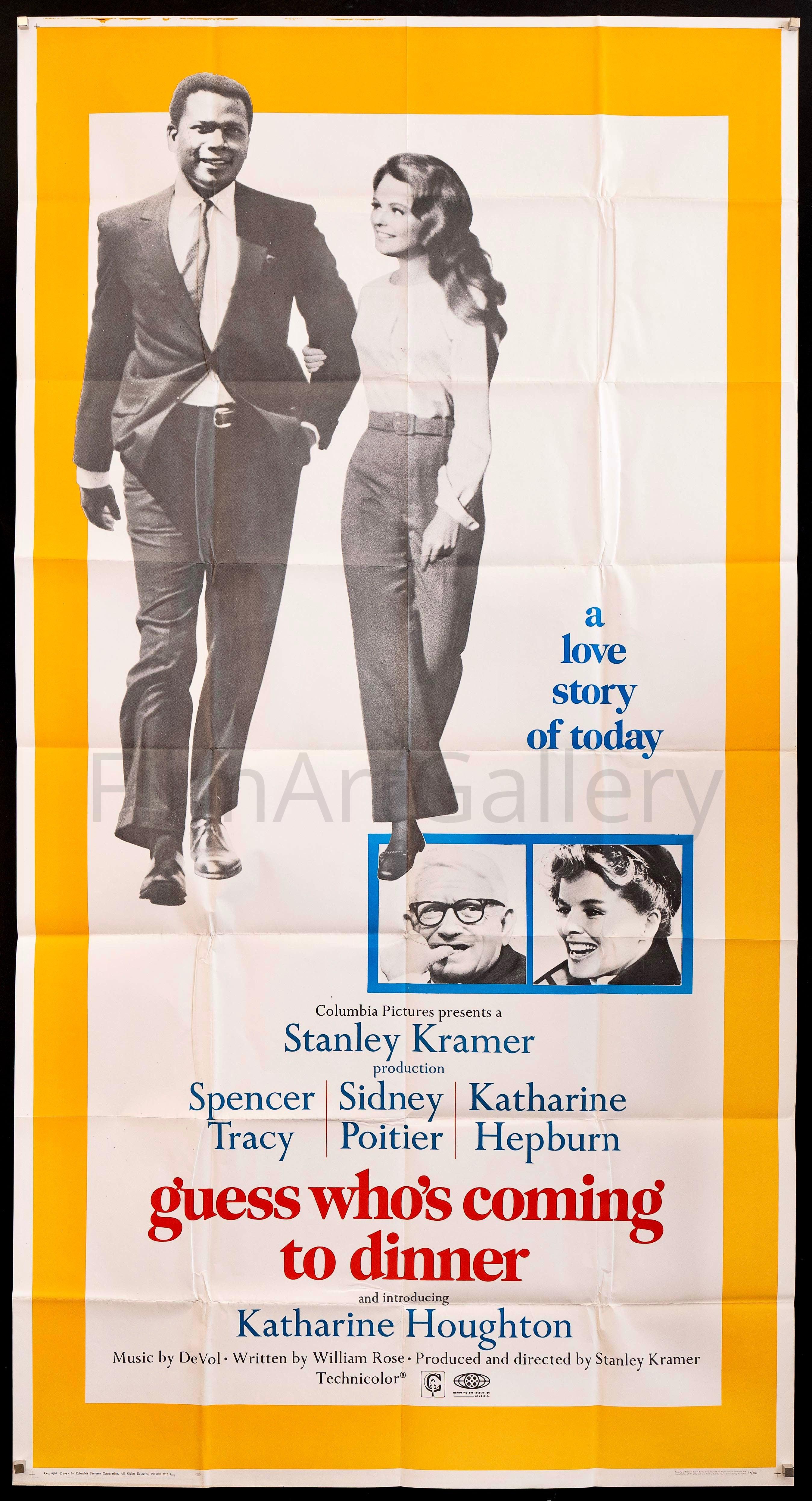 Guess Who's Coming to Dinner Movie Poster 1968 3 Sheet (41x81)