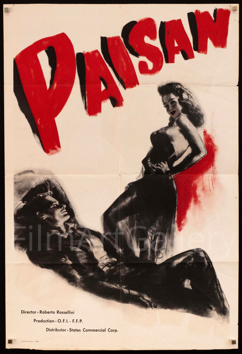 Paisan 1 Sheet (27x41) Original Vintage Movie Poster
