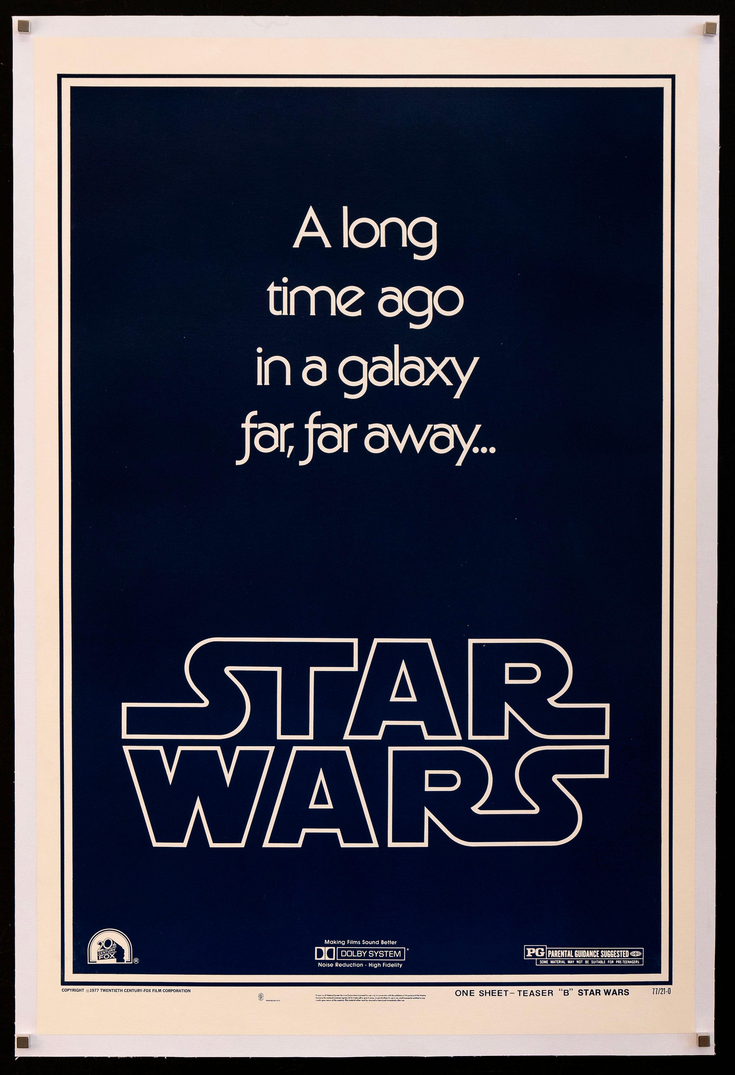 Star Wars (1977) Original Style C One-Sheet Movie Poster - Original Film  Art - Vintage Movie Posters