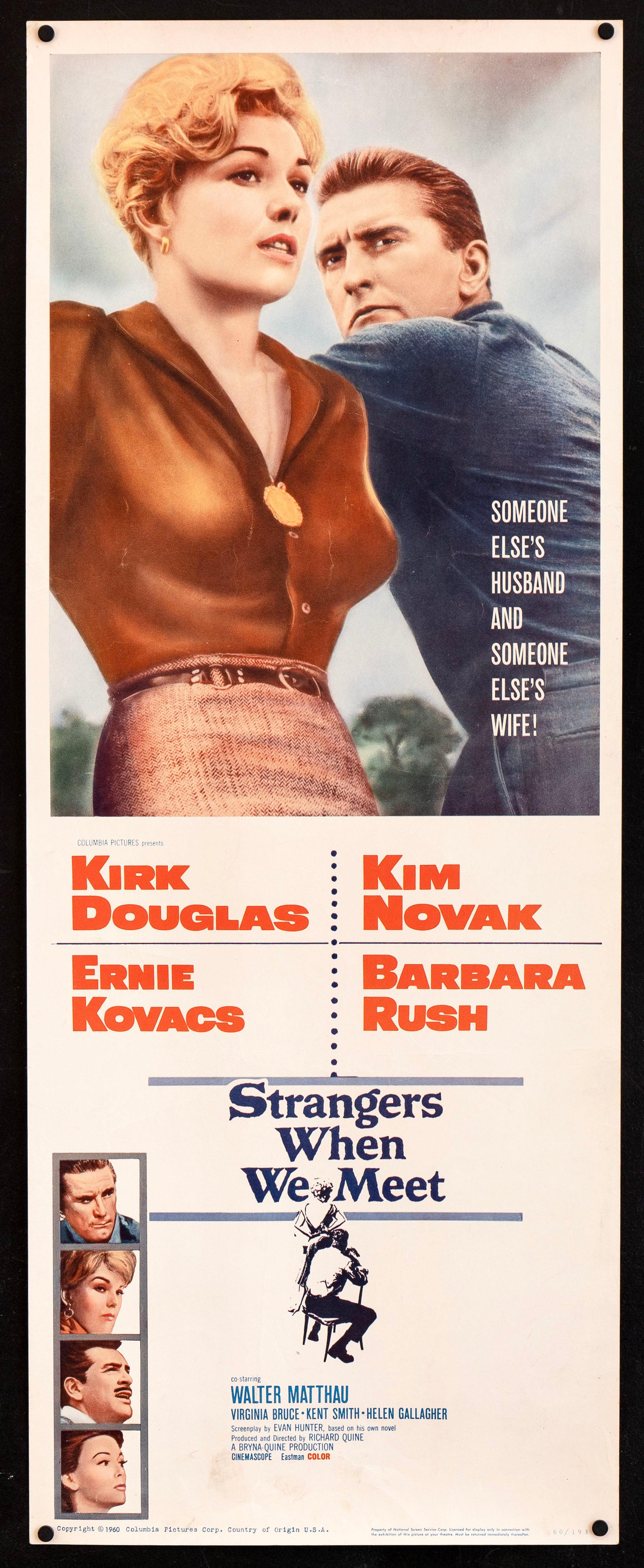 Strangers When We Meet Movie Poster (14x36) Insert 1961
