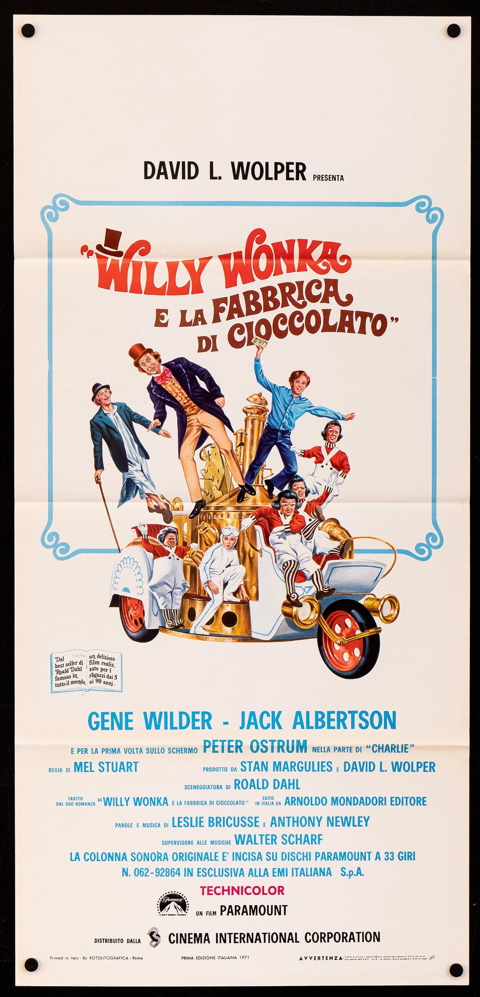 Willy Wonka and the Chocolate Factory Movie Poster 1971 Italian
