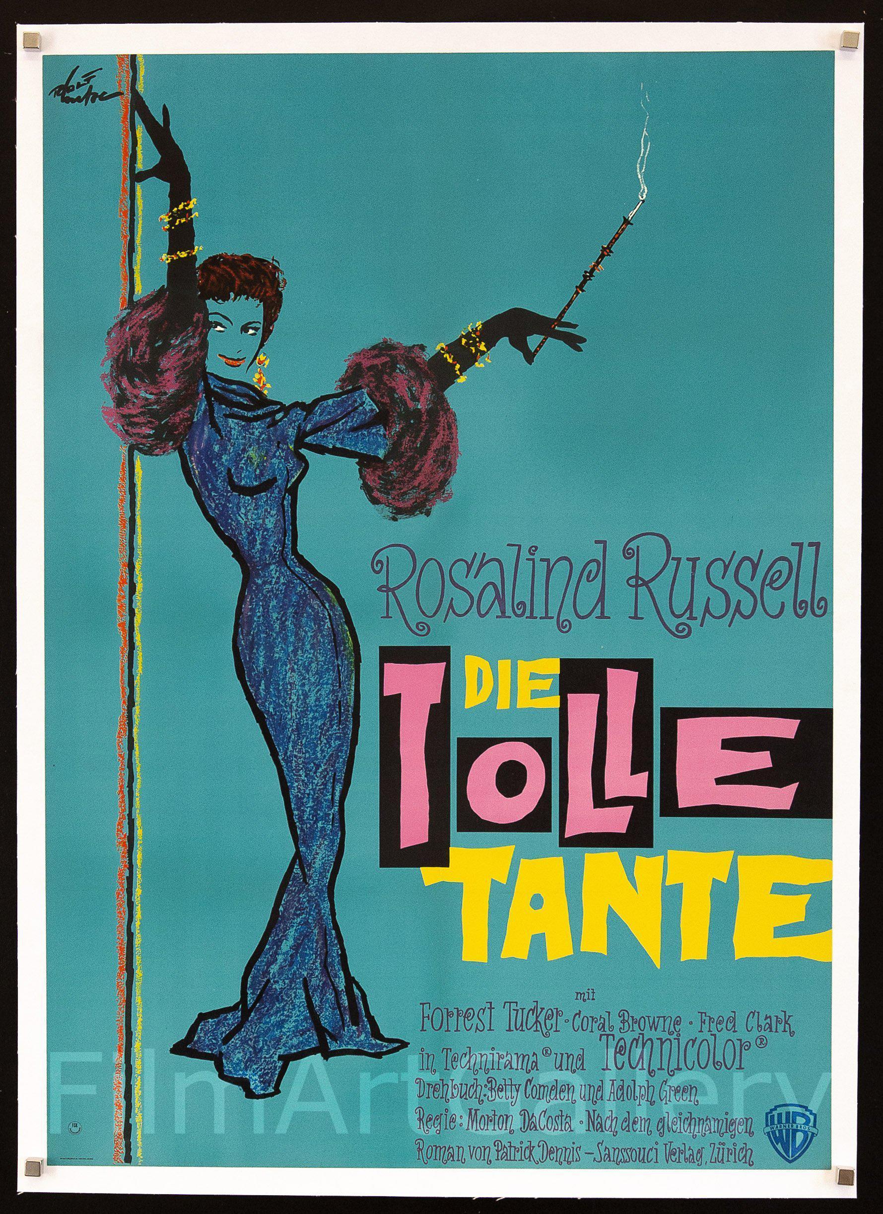 Auntie Mame Movie Poster 1960 German A1 (23x33)