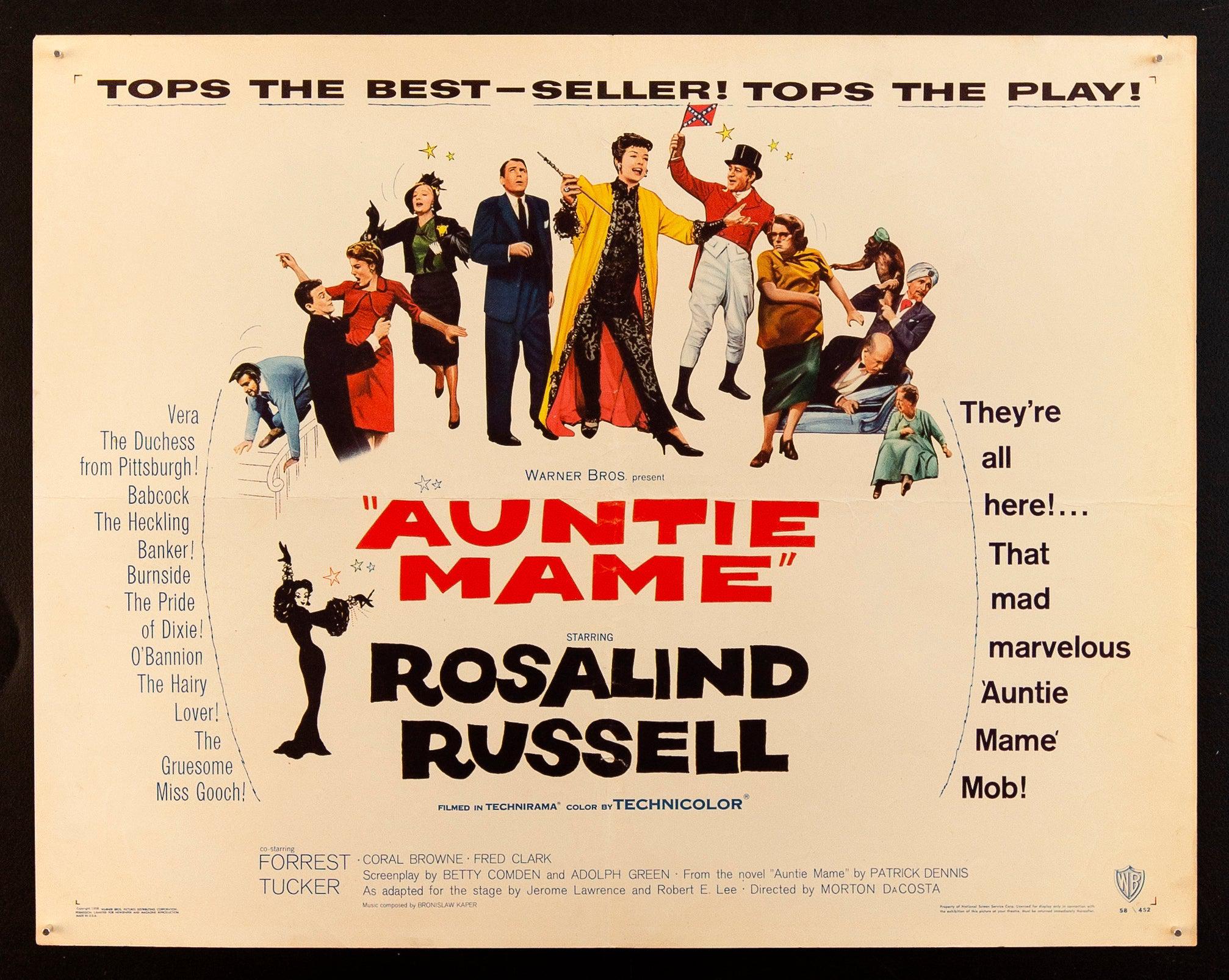 Auntie Mame Movie Poster 1958 Half sheet (22x28)