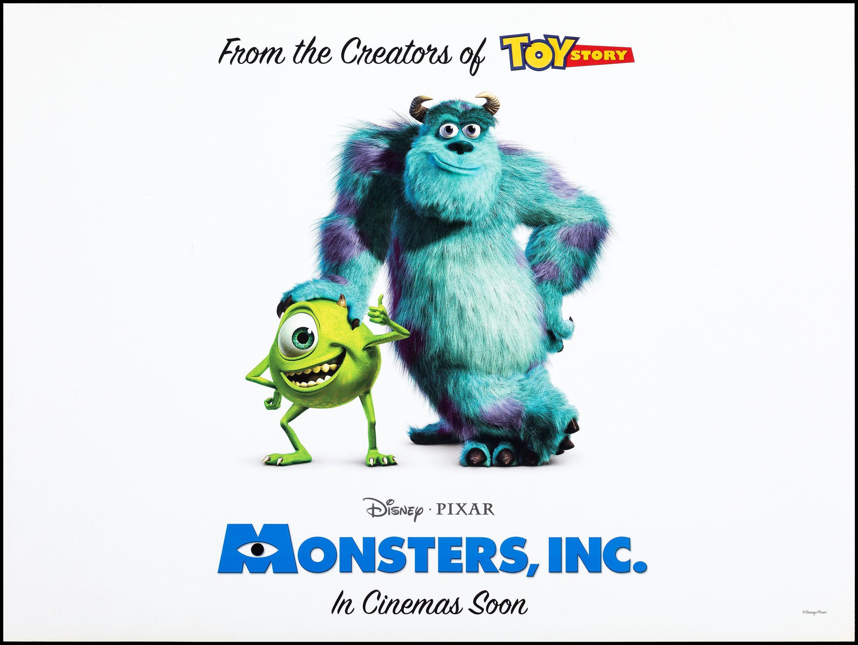 Monsters, Inc. Movie Poster 2001 British Quad (30x40)