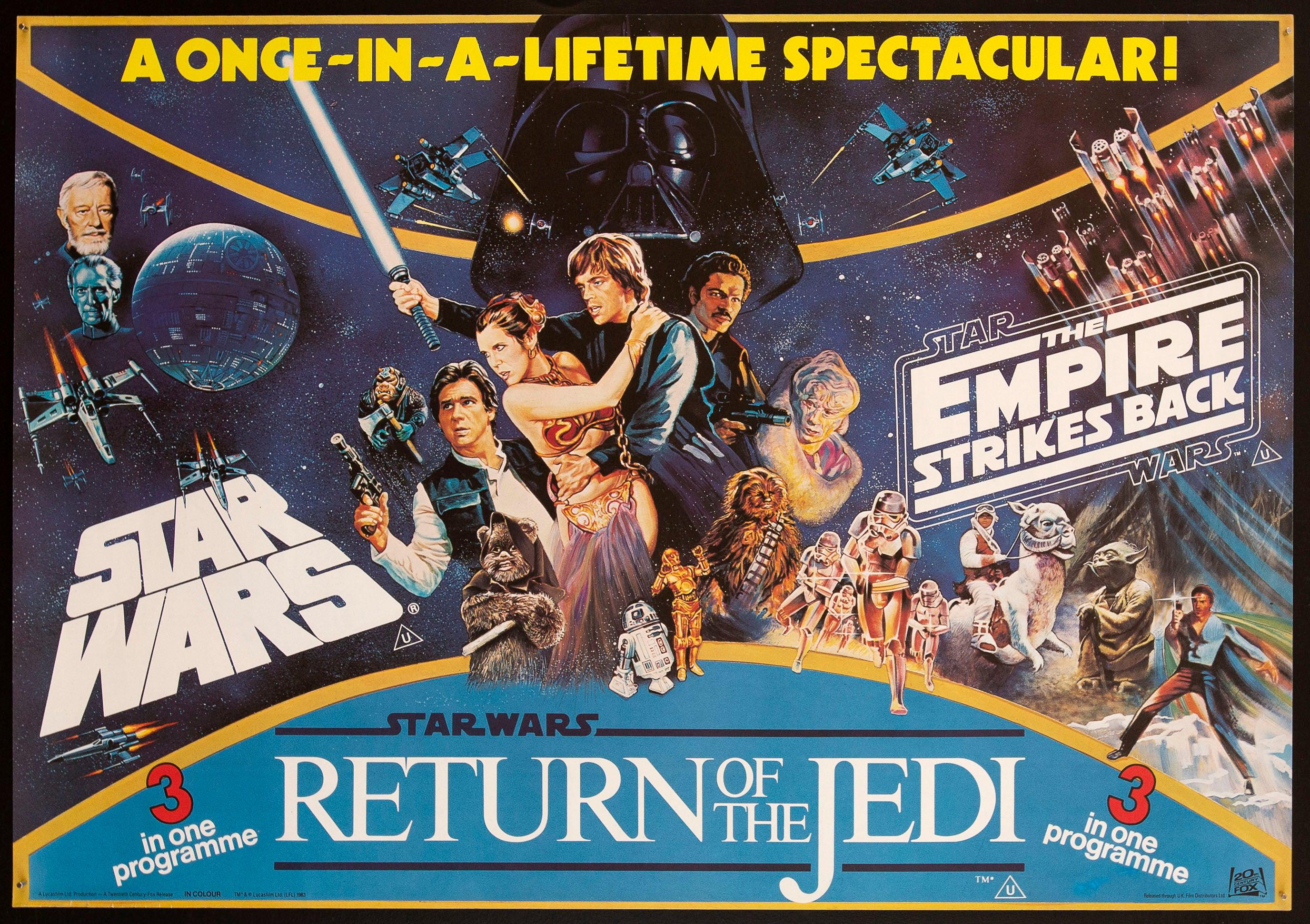 Star Wars Trilogy Movie Poster 1983 British Quad (30x40)