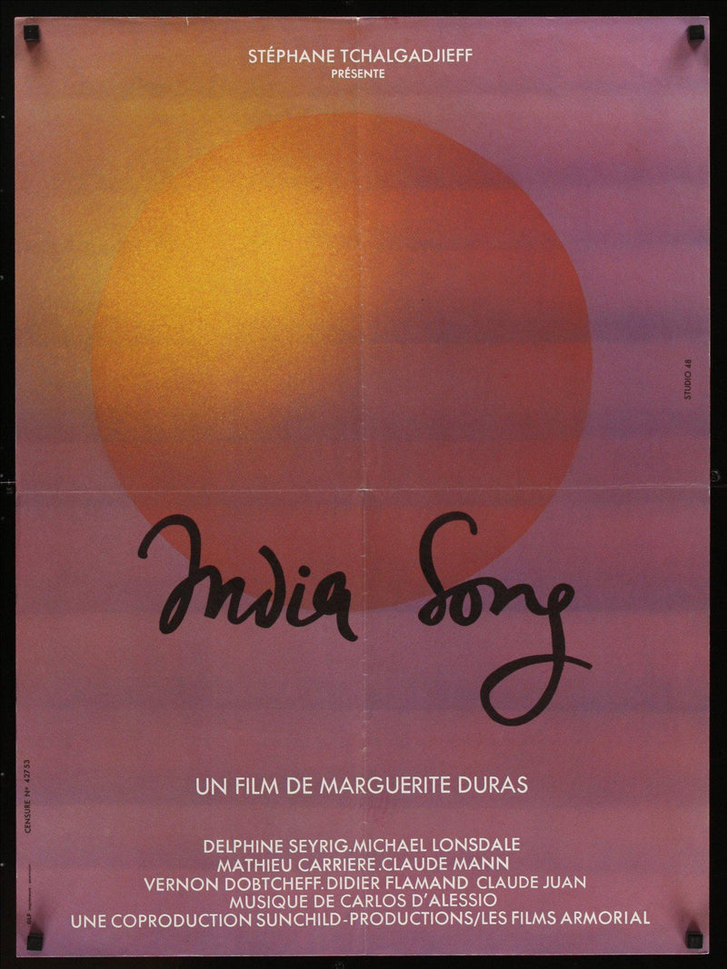 India Song French small (23x32) Original Vintage Movie Poster