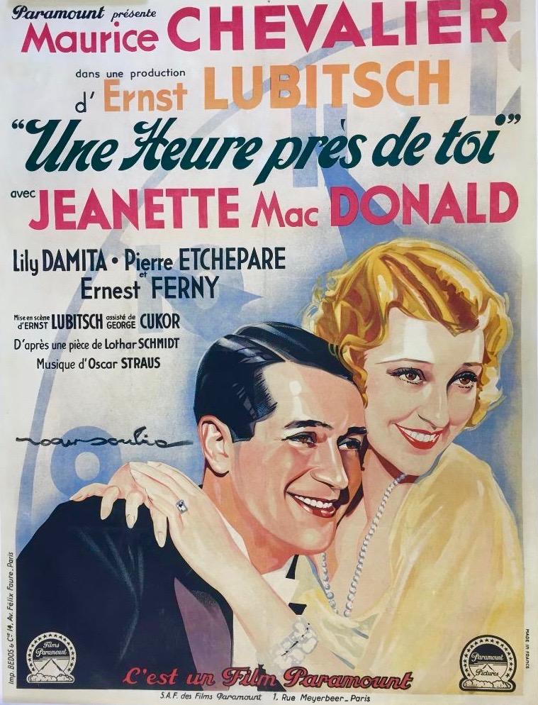 One Hour With You Movie Poster 1932 French 1 Panel (47x63)