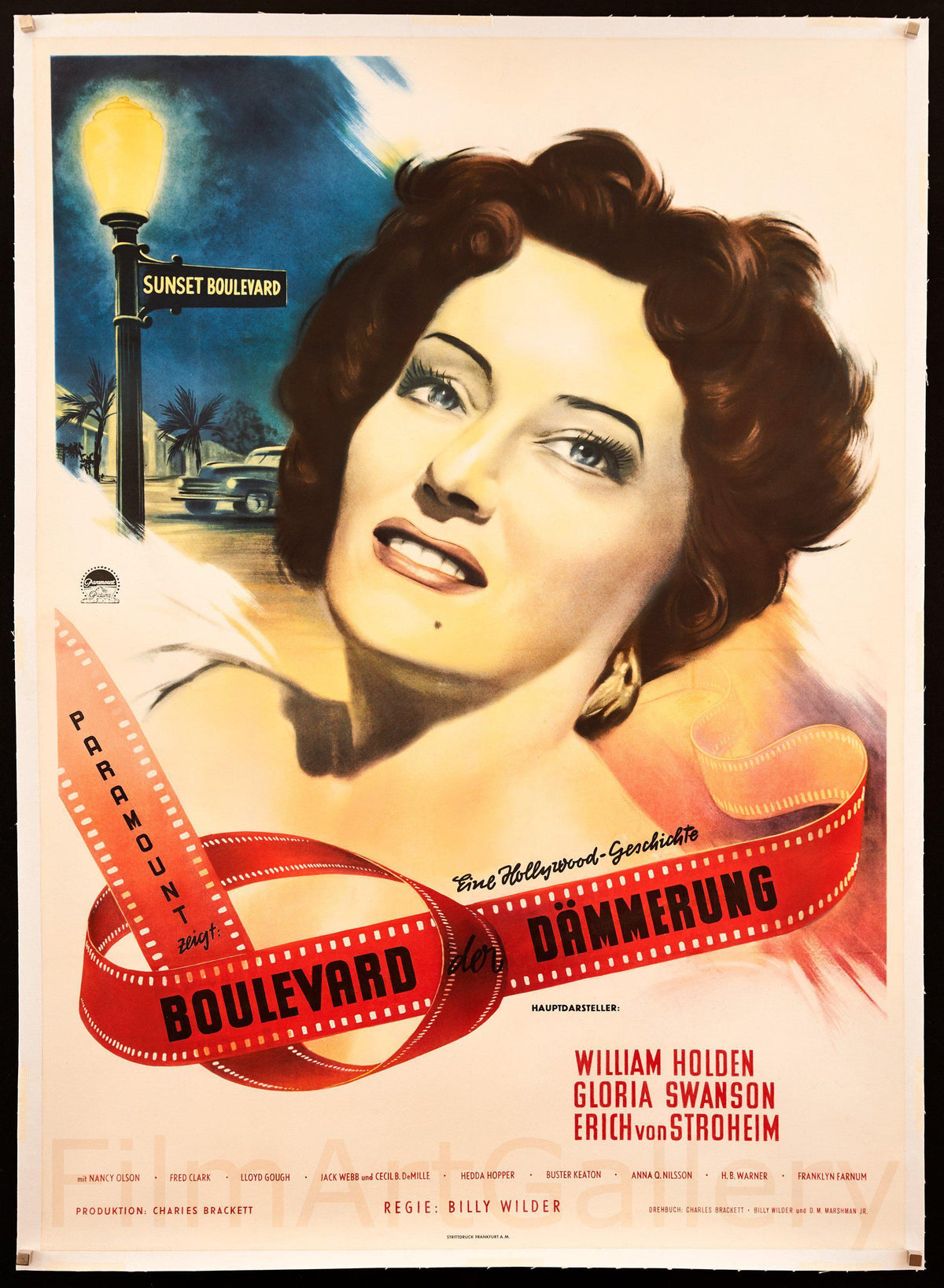 Sunset Boulevard German A0 (33x46) Original Vintage Movie Poster