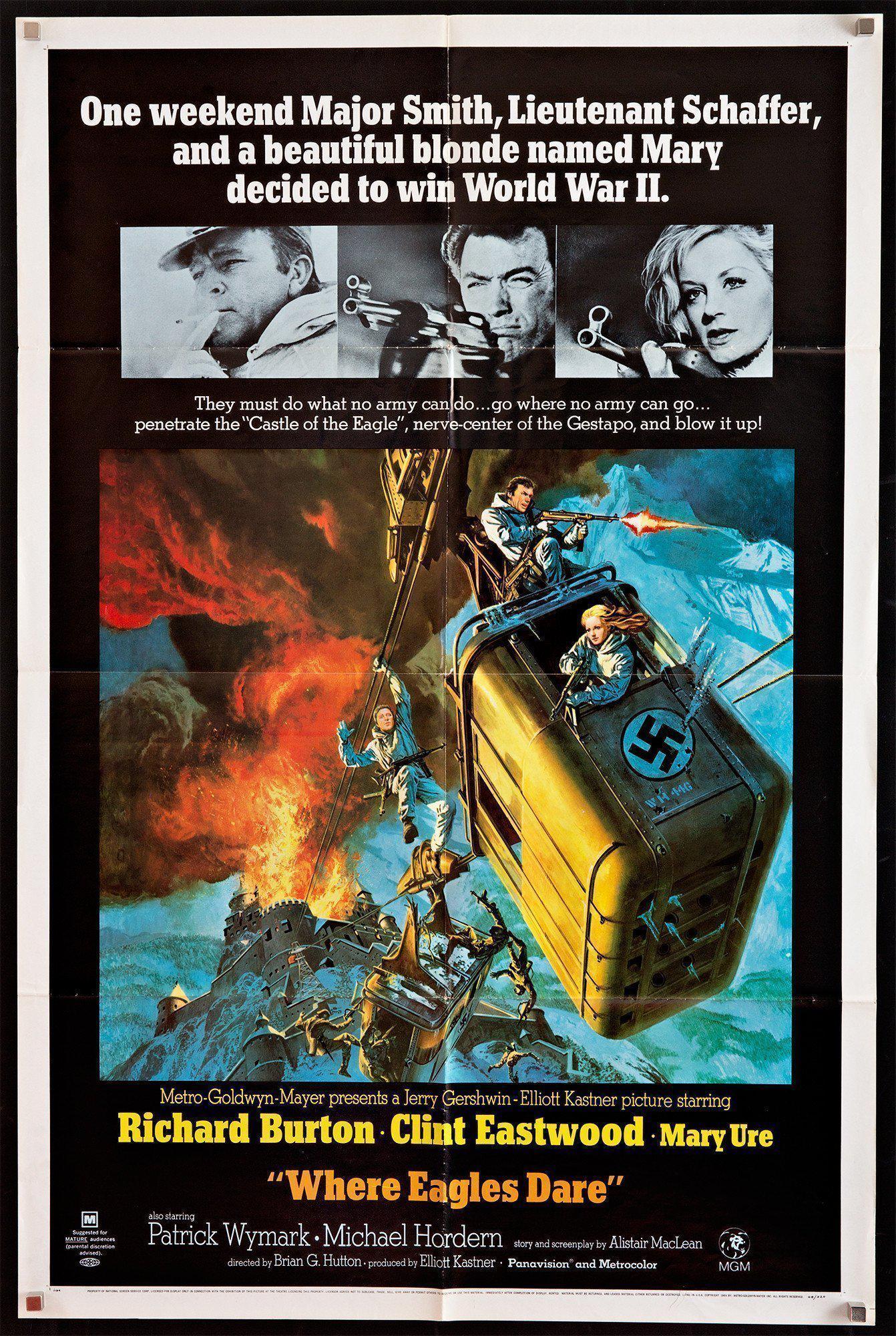 Where Eagles Dare Movie Poster 1968 1 Sheet (27x41) Where Eagles Dare Movie Poster 1968 1 Sheet (27x41)