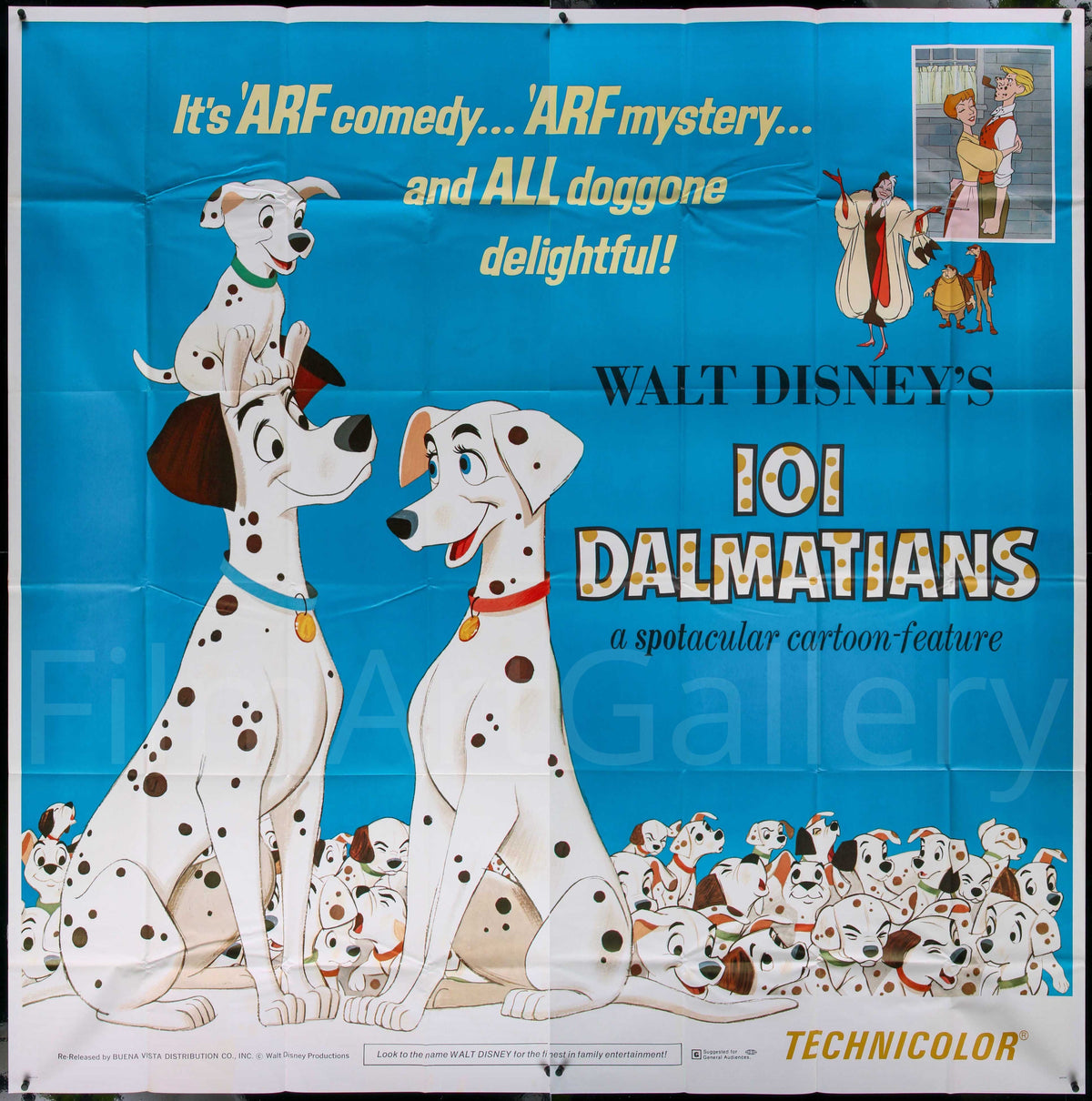 101 Dalmatians 6 Sheet (81x81) Original Vintage Movie Poster