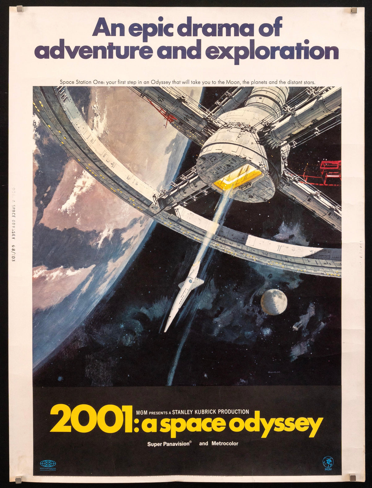 2001 A Space Odyssey 30x40 Original Vintage Movie Poster