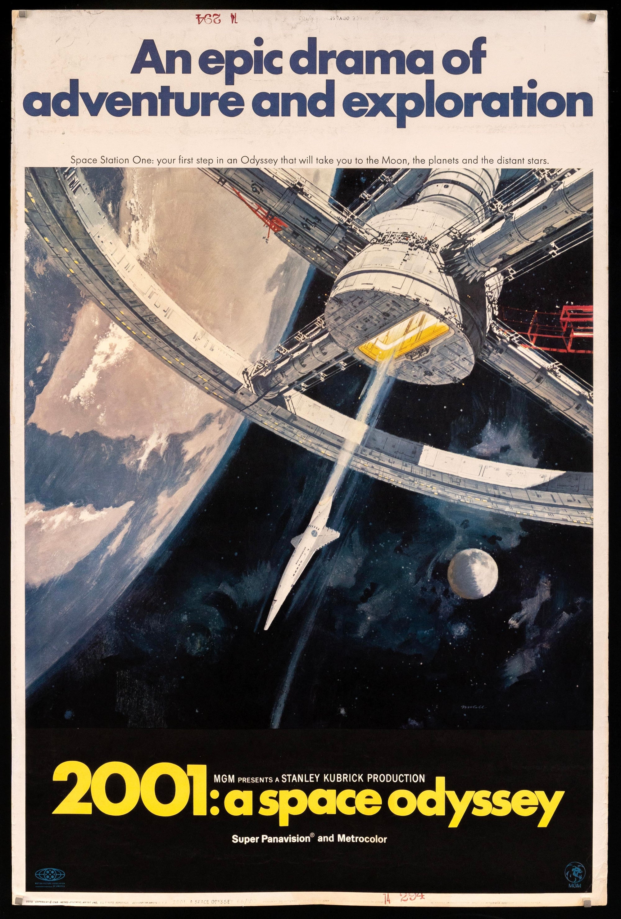 2001 A Space Odyssey 40x60 Original Vintage Movie Poster