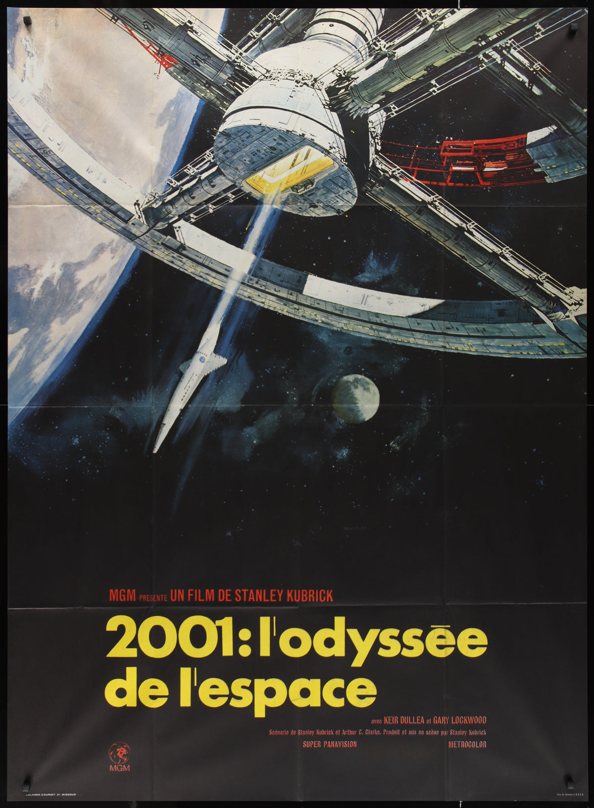 2001 A Space Odyssey French 1 panel (47x63) Original Vintage Movie Poster