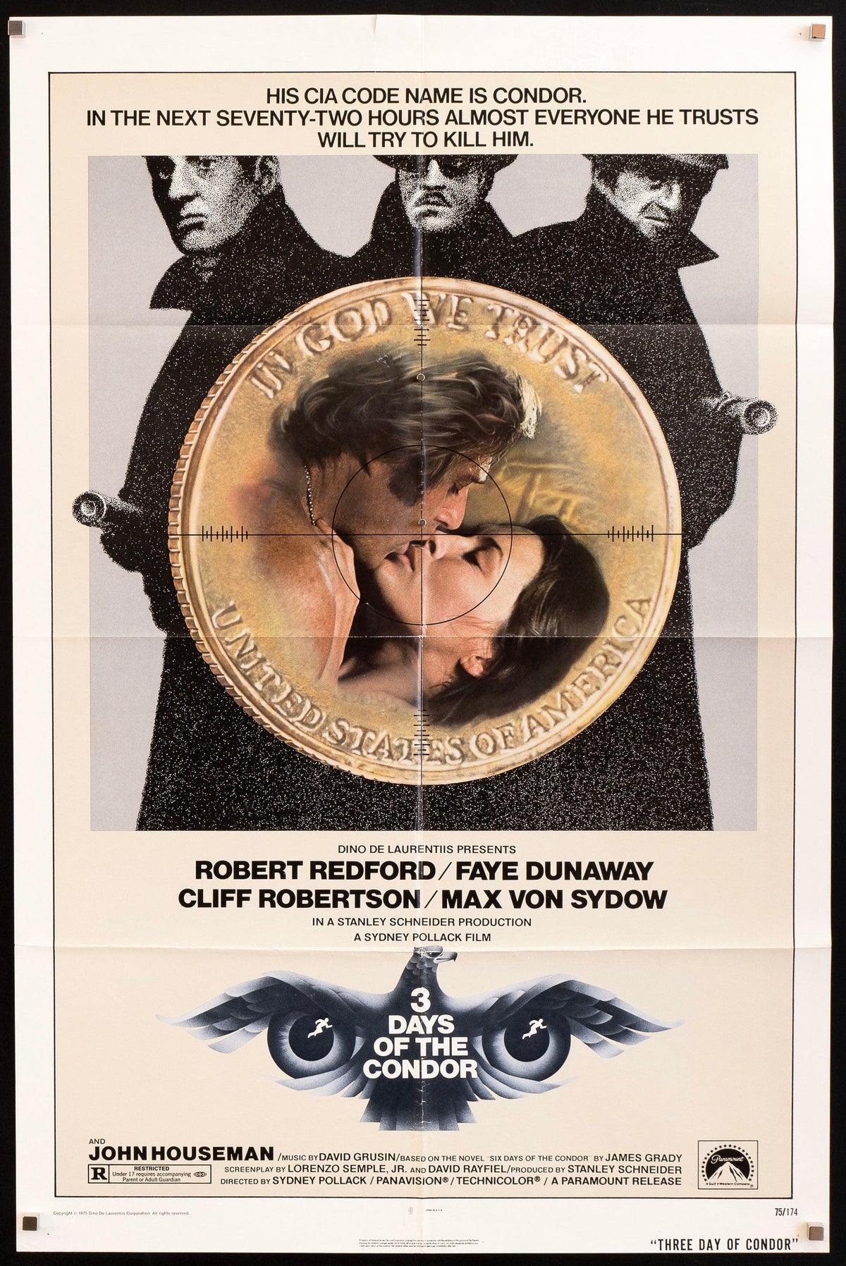 3 Days of the Condor 1 Sheet (27x41) Original Vintage Movie Poster