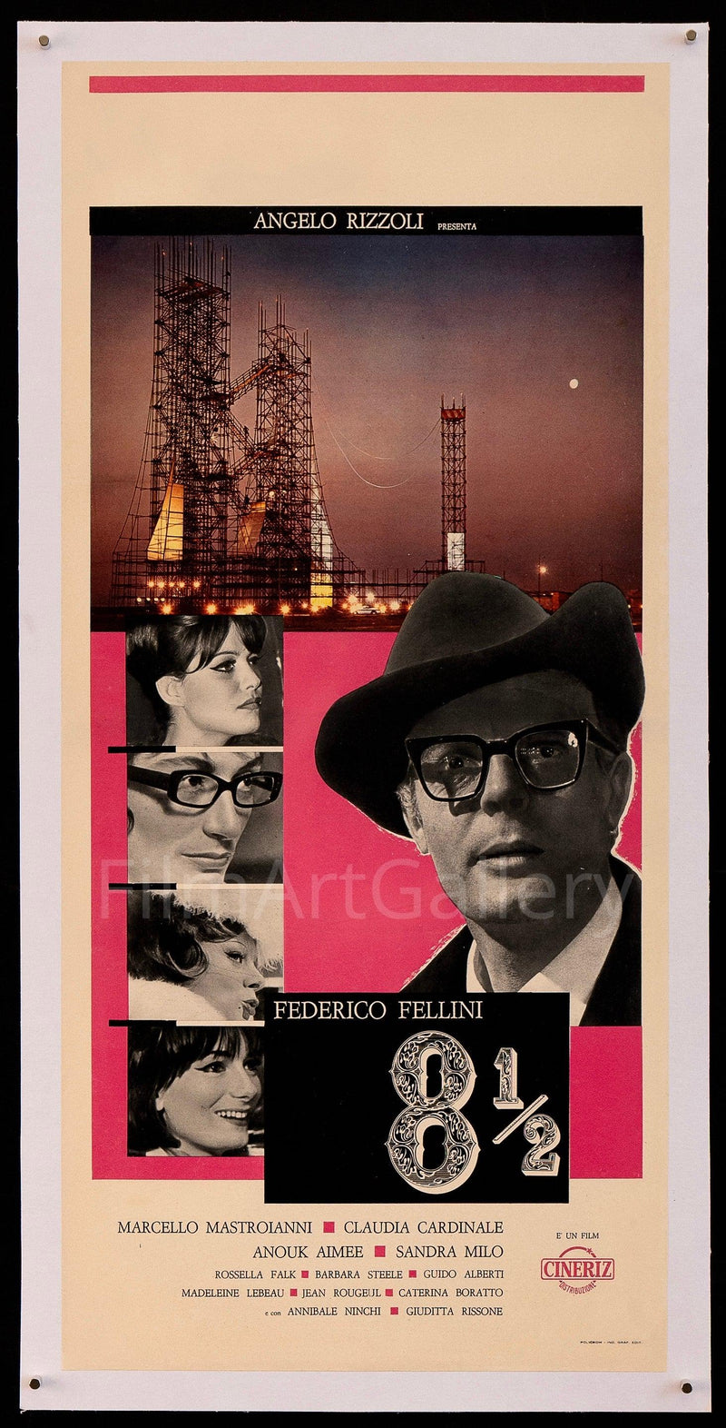 8 1/2 (Eight and a Half) Italian Locandina (13x28) Original Vintage Movie Poster