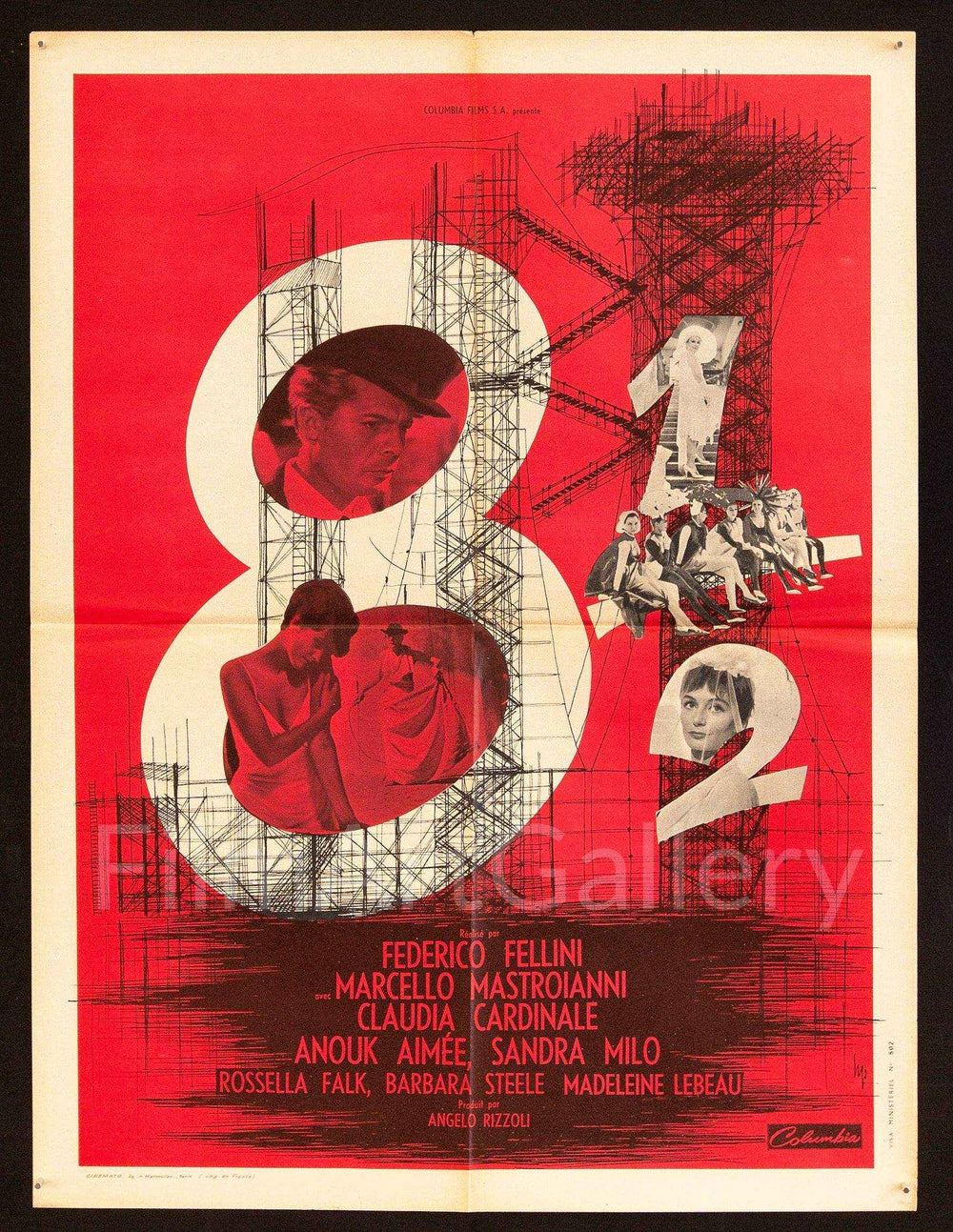 8 1/2 (Eight and a Half) Original Vintage Movie Poster