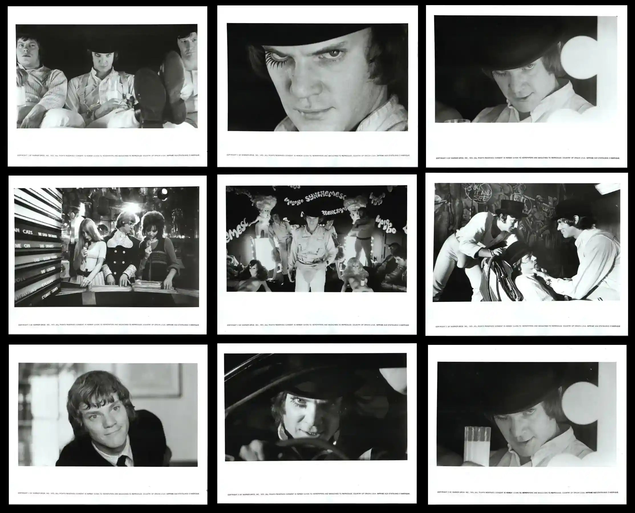 A Clockwork Orange 映画スチール写真 6枚セット 当時物 レア A Clockwork Orange Movie Poster 1971 8x10