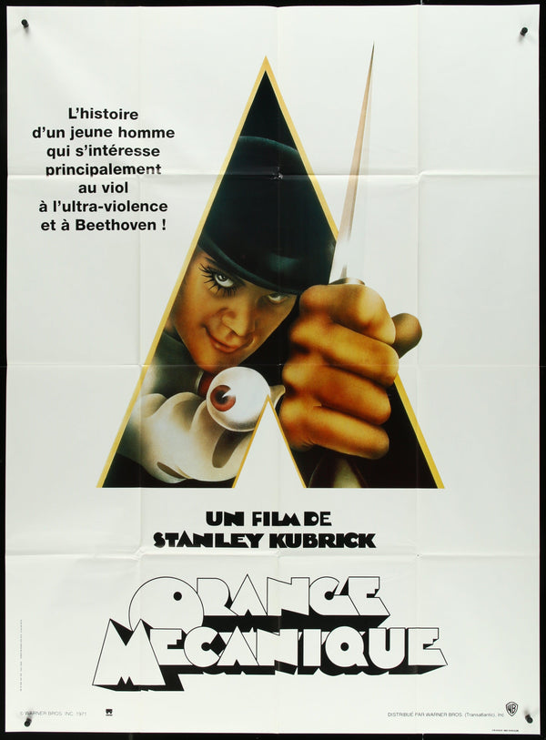 CLOCKWORK ORANGE ポスター A Clockwork Orange Movie Poster 1990's RI French 1 Panel (47x63)