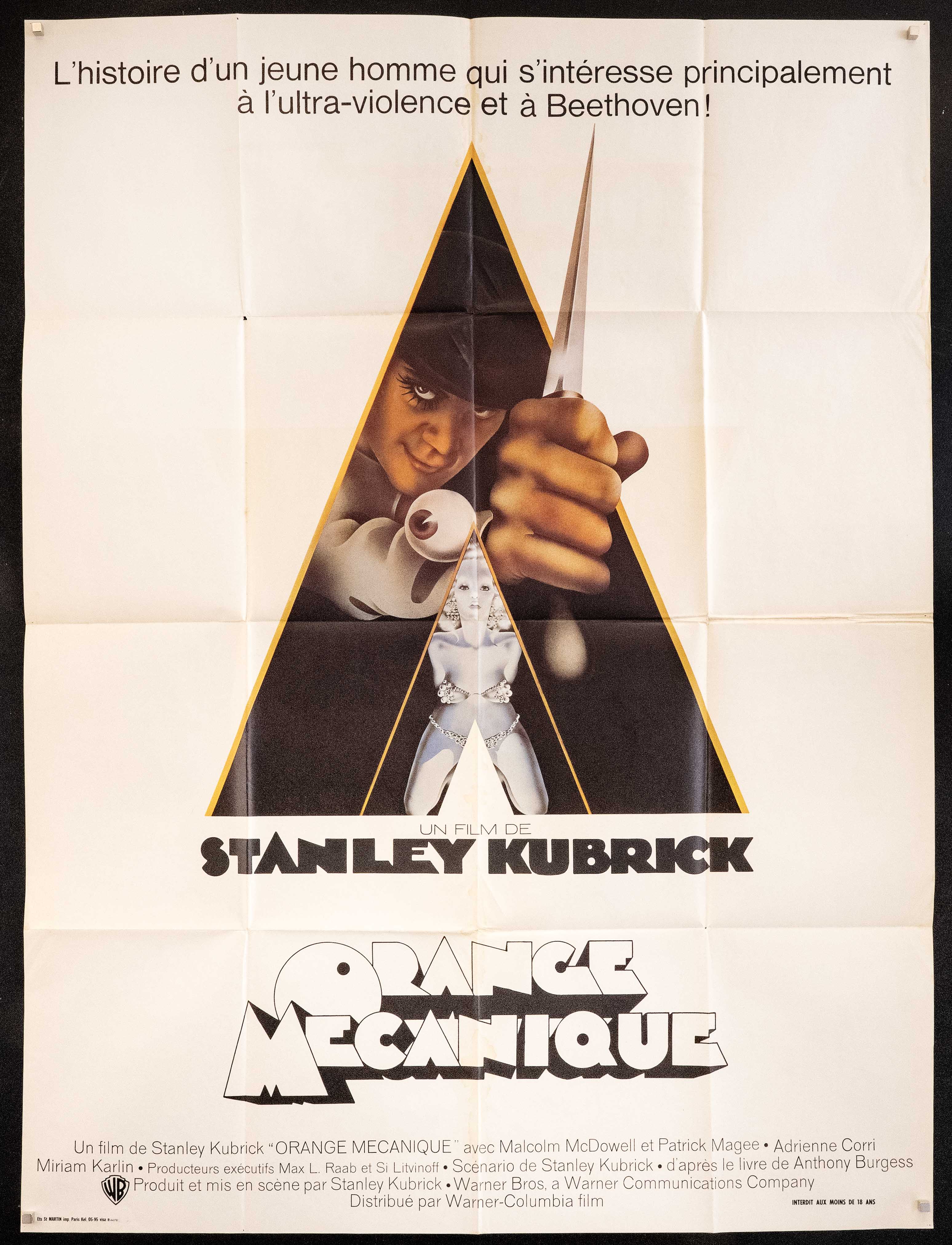A Clockwork Orange Movie Poster 1970's RI French 1 Panel (47x63)
