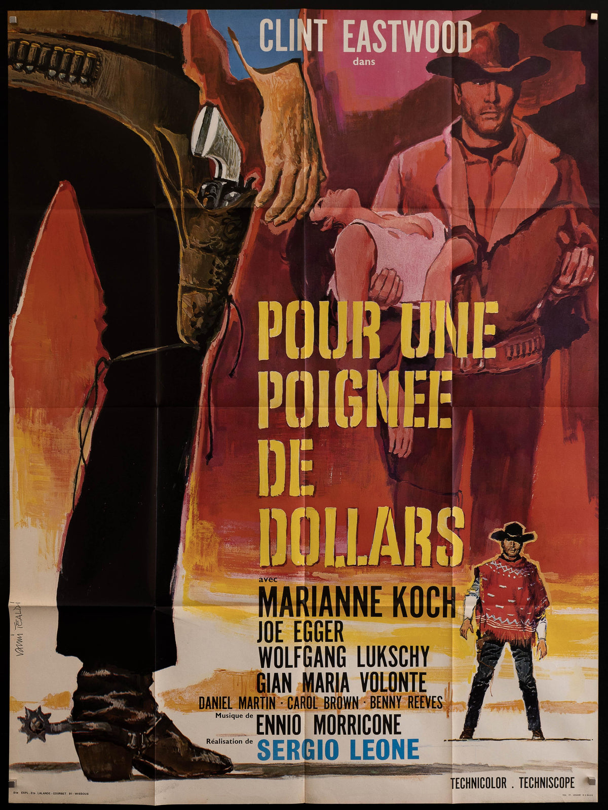 A Fistful of Dollars French 1 panel (47x63) Original Vintage Movie Poster