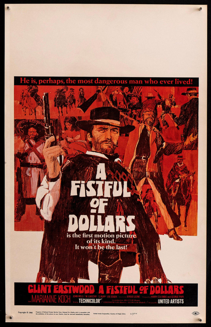 A Fistful of Dollars Window Card (14x22) Original Vintage Movie Poster