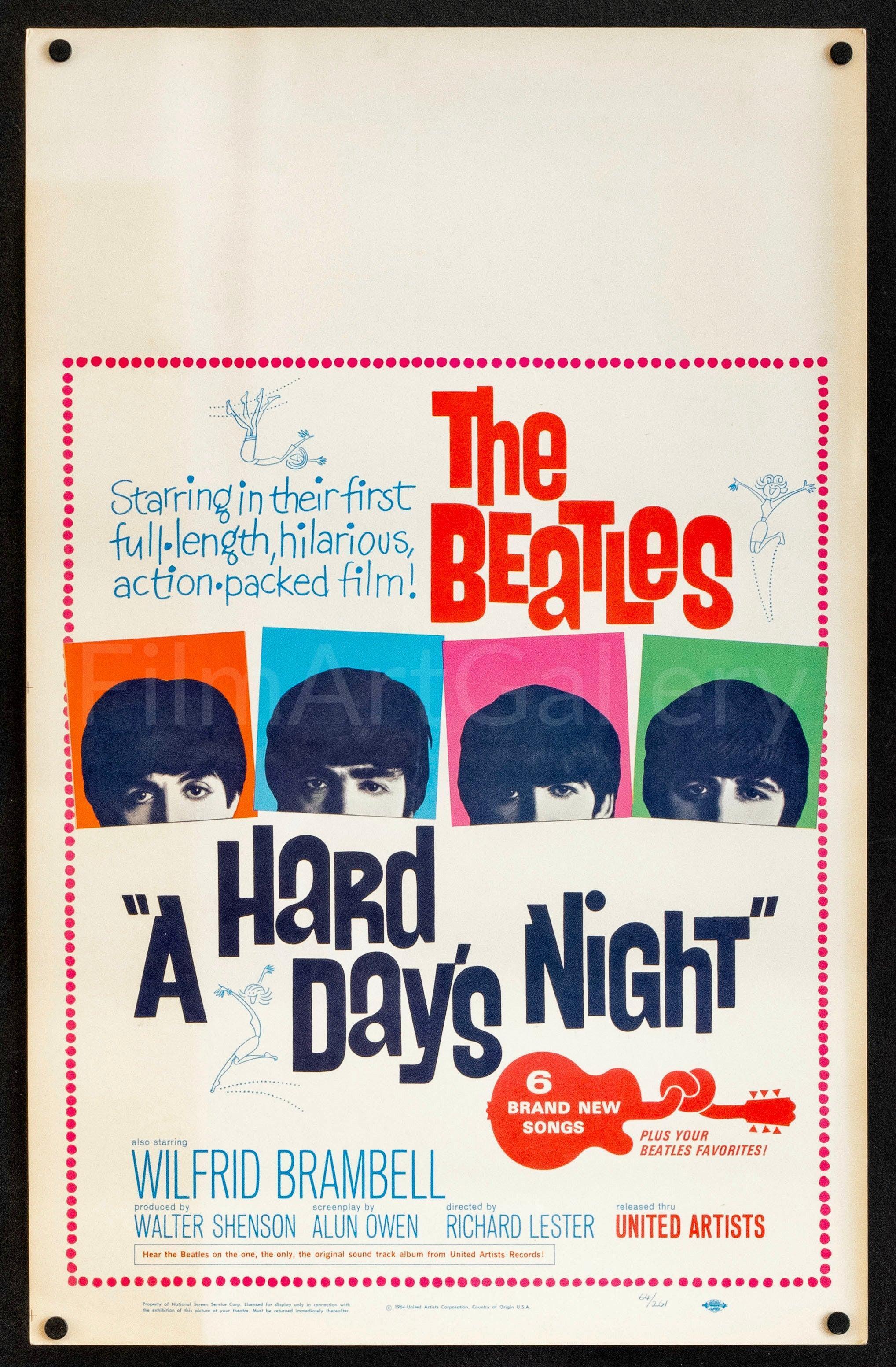 Beatles A Hard Days Night Movie Topps 1964 Vintage Trading