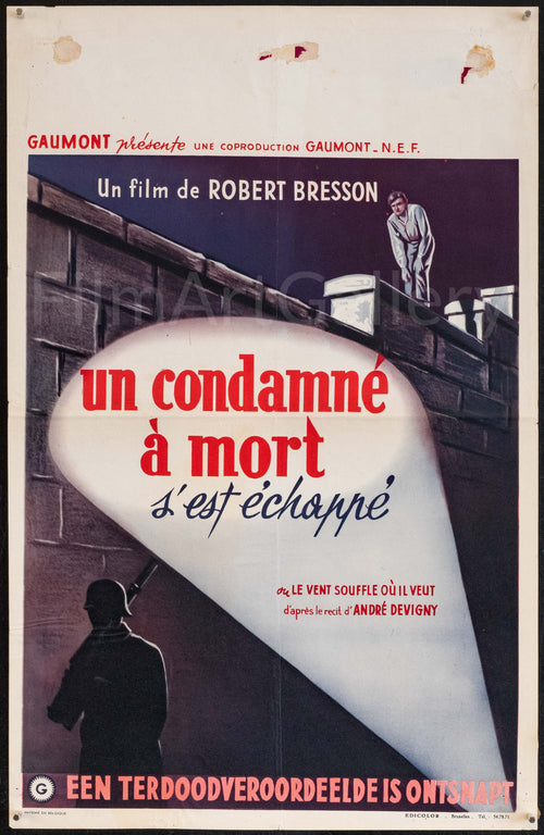 A Man Escaped (Un Condamne A Mort S'Est Echappe) Original Vintage Movie Poster