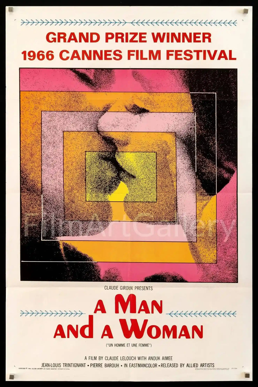 A Man and a Woman (Un Homme et Une Femme) Original Vintage Movie Poster