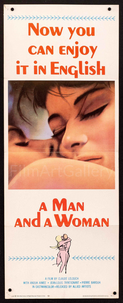 A Man and a Woman (Un Homme et Une Femme) Original Vintage Movie Poster