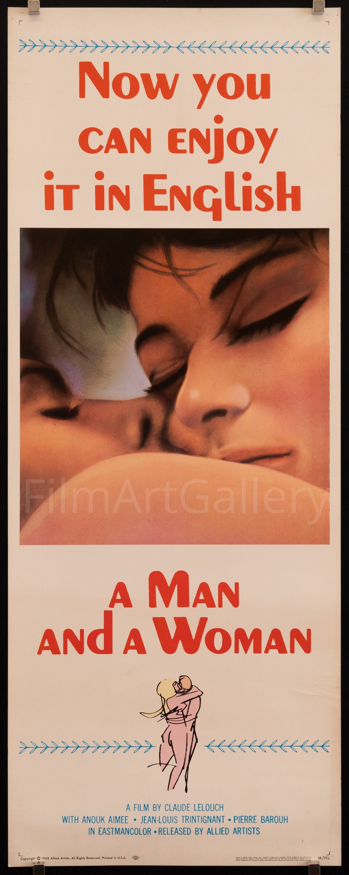 A Man and a Woman (Un Homme et Une Femme) Original Vintage Movie Poster