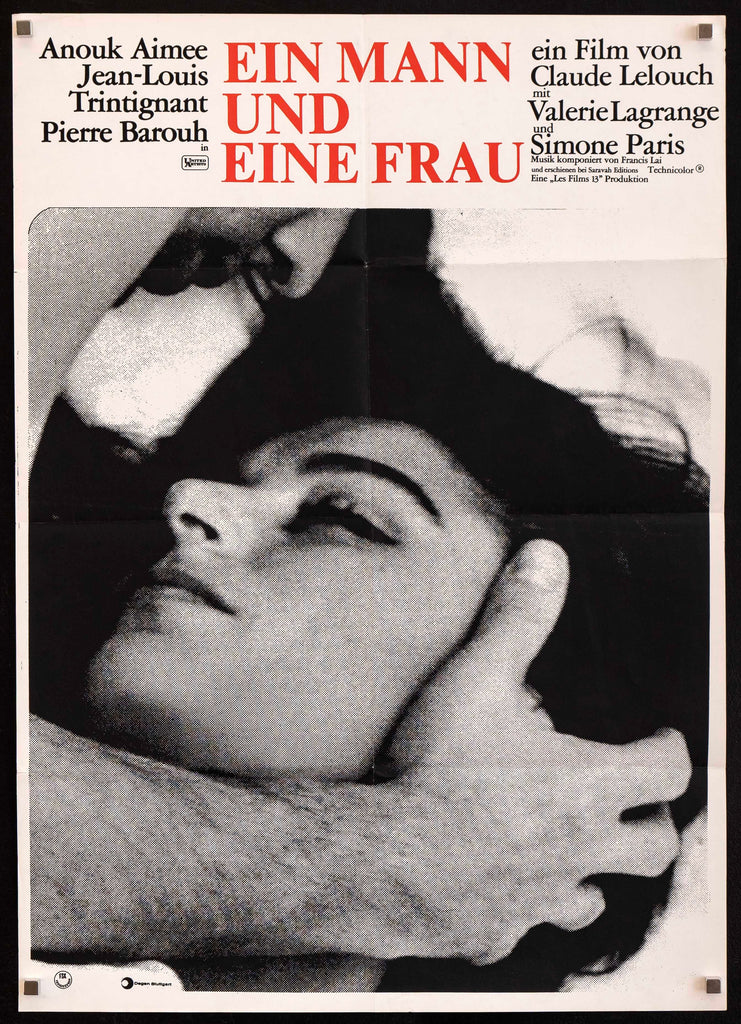 A Man and a Woman German A1 (23x33) Original Vintage Movie Poster