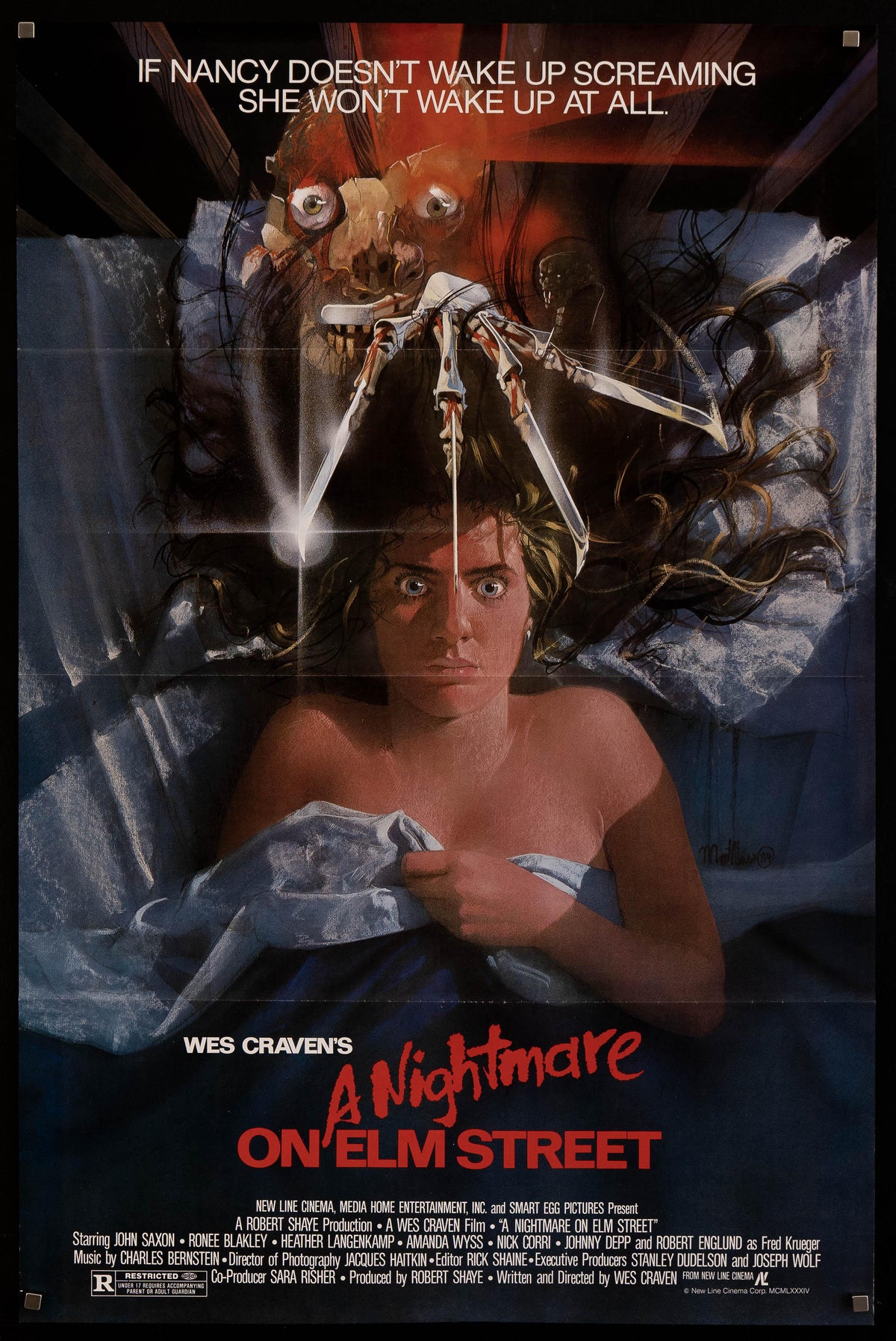 A Nightmare On Elm Street 1 Sheet (27x41) Original Vintage Movie Poster