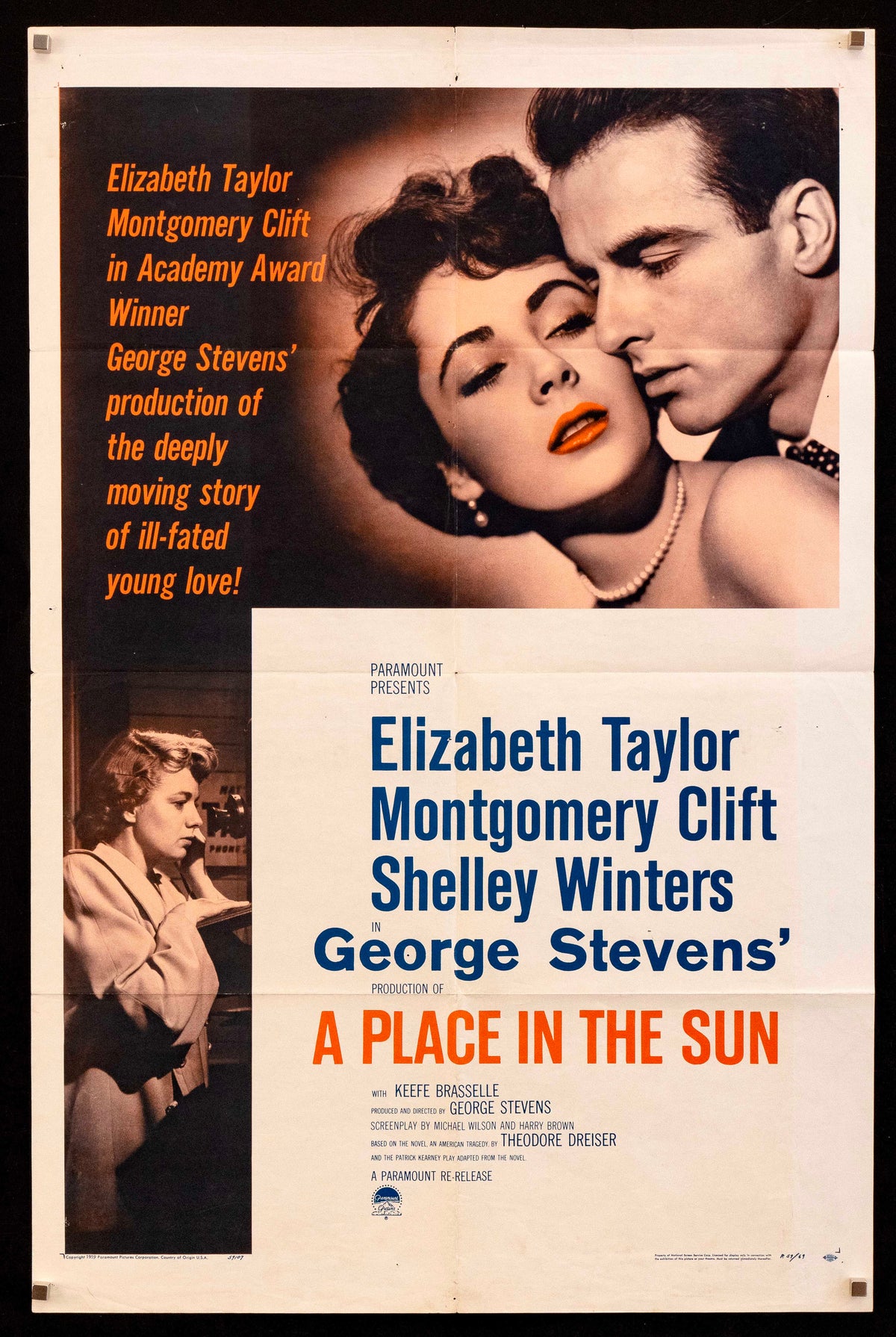 A Place In the Sun Original Vintage Movie Poster