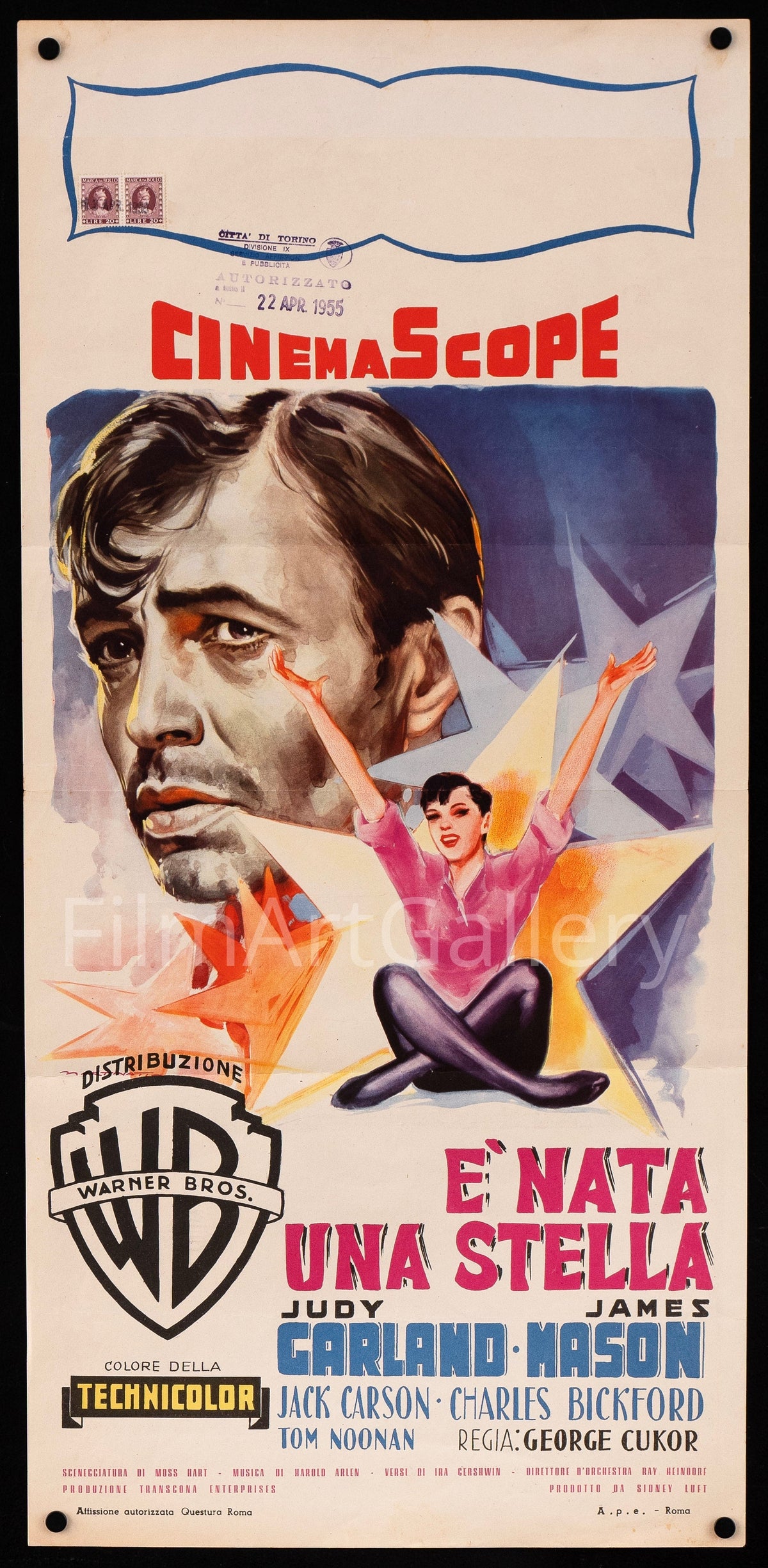 A Star is Born Italian Locandina (13x28) Original Vintage Movie Poster