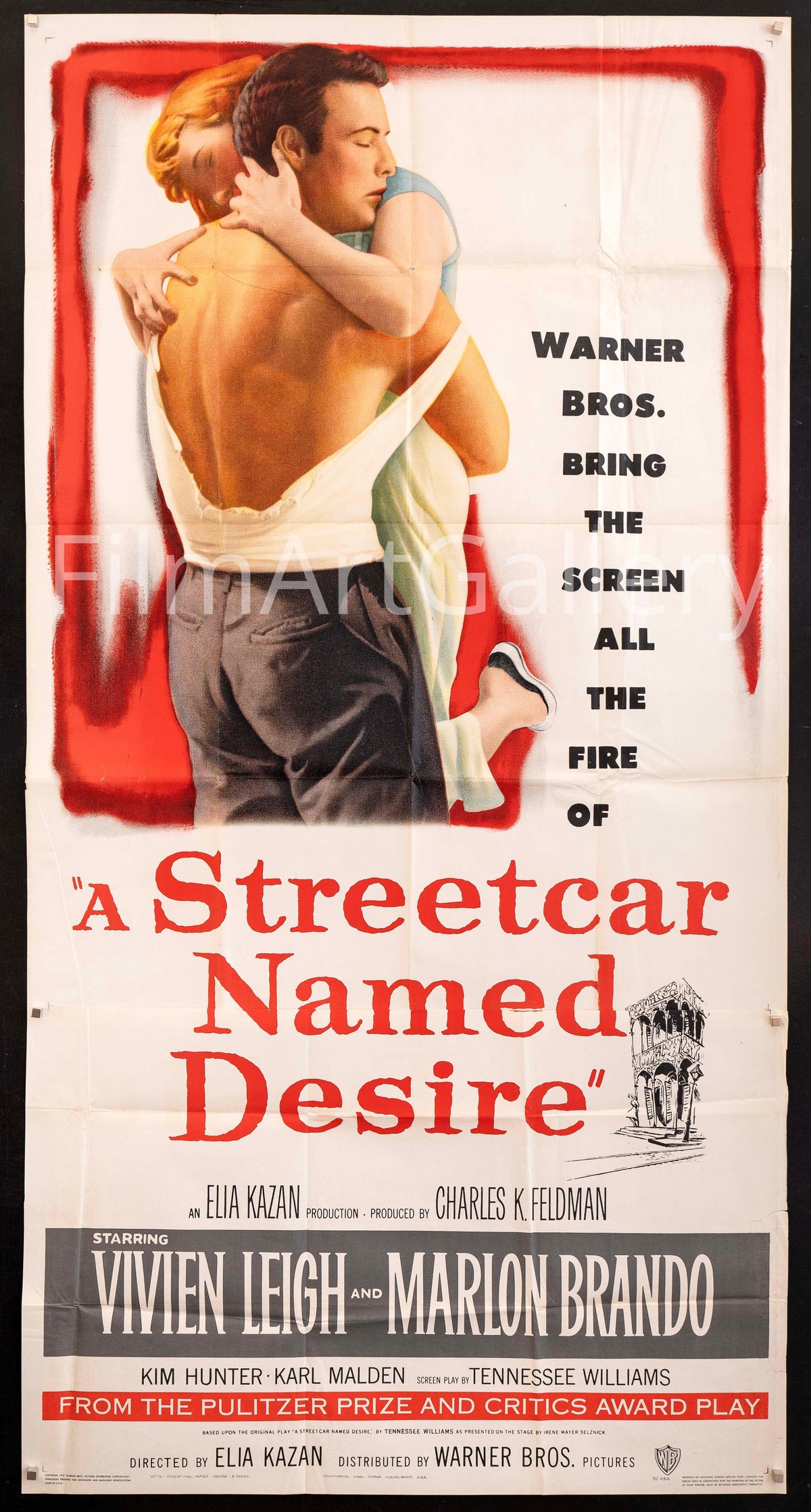 A Streetcar Named Desire 3 Sheet (41x81) Original Vintage Movie Poster