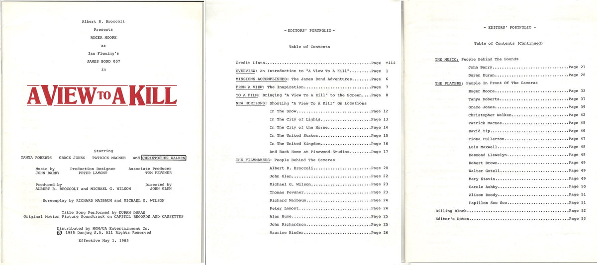 A View to a Kill Original Vintage Movie Poster