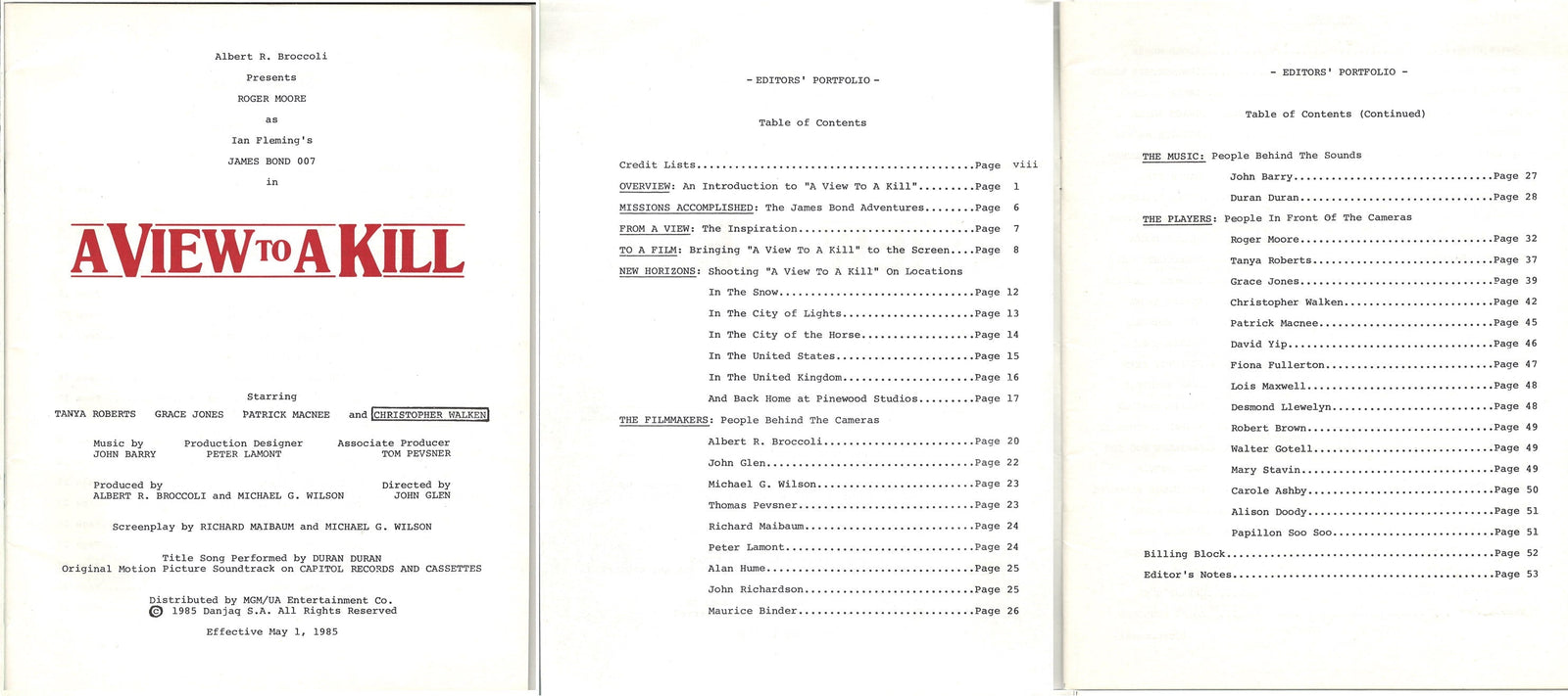 A View to a Kill Original Vintage Movie Poster