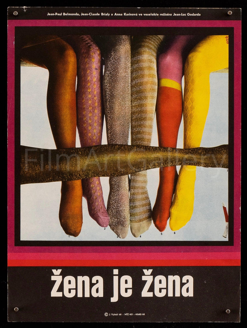 A Woman Is a Woman (Une Femme Est Une Femme) Czech Mini (11x16) Original Vintage Movie Poster