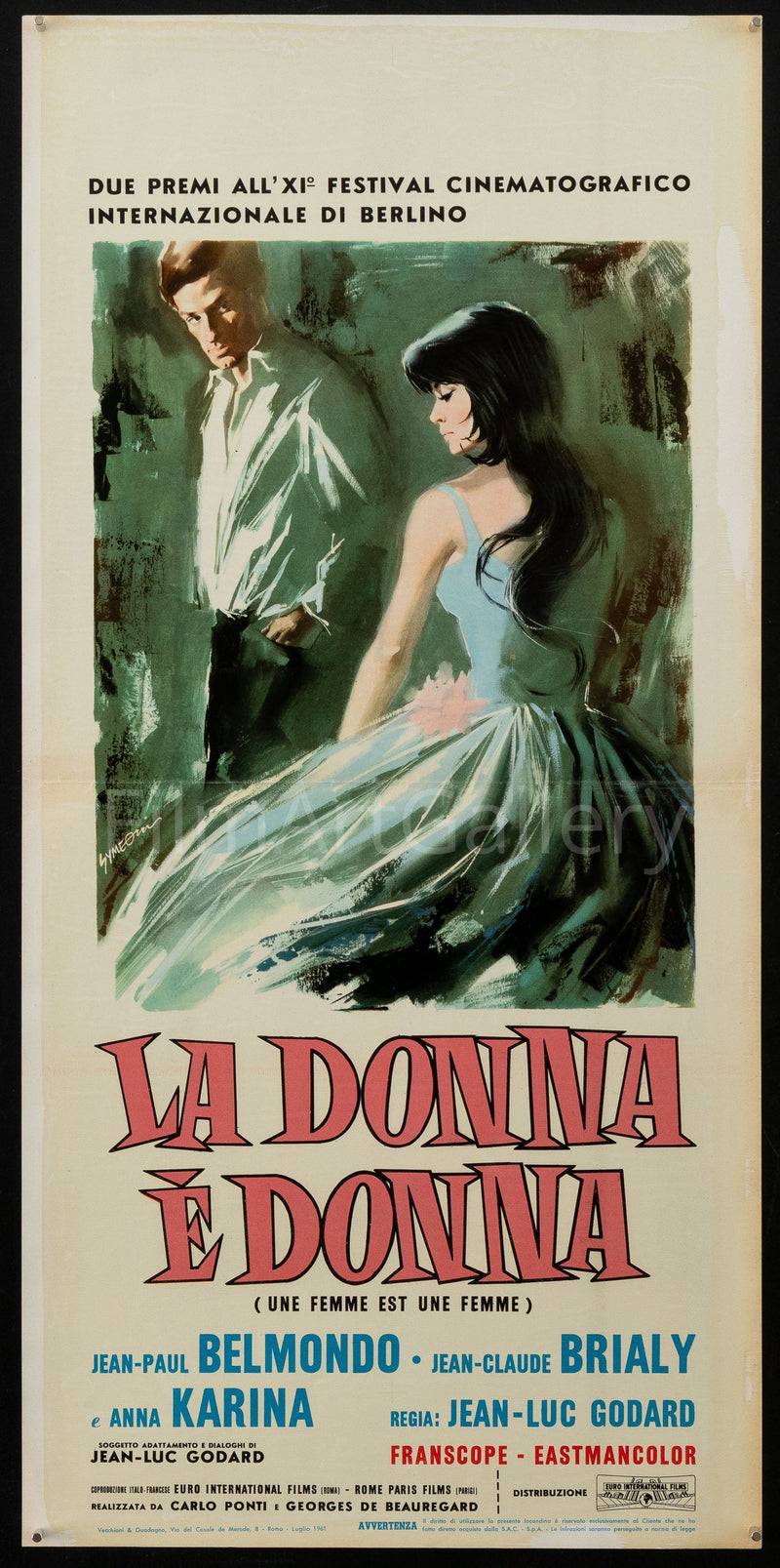 A Woman Is a Woman (Une Femme Est Une Femme) Italian Locandina (13x28) Original Vintage Movie Poster