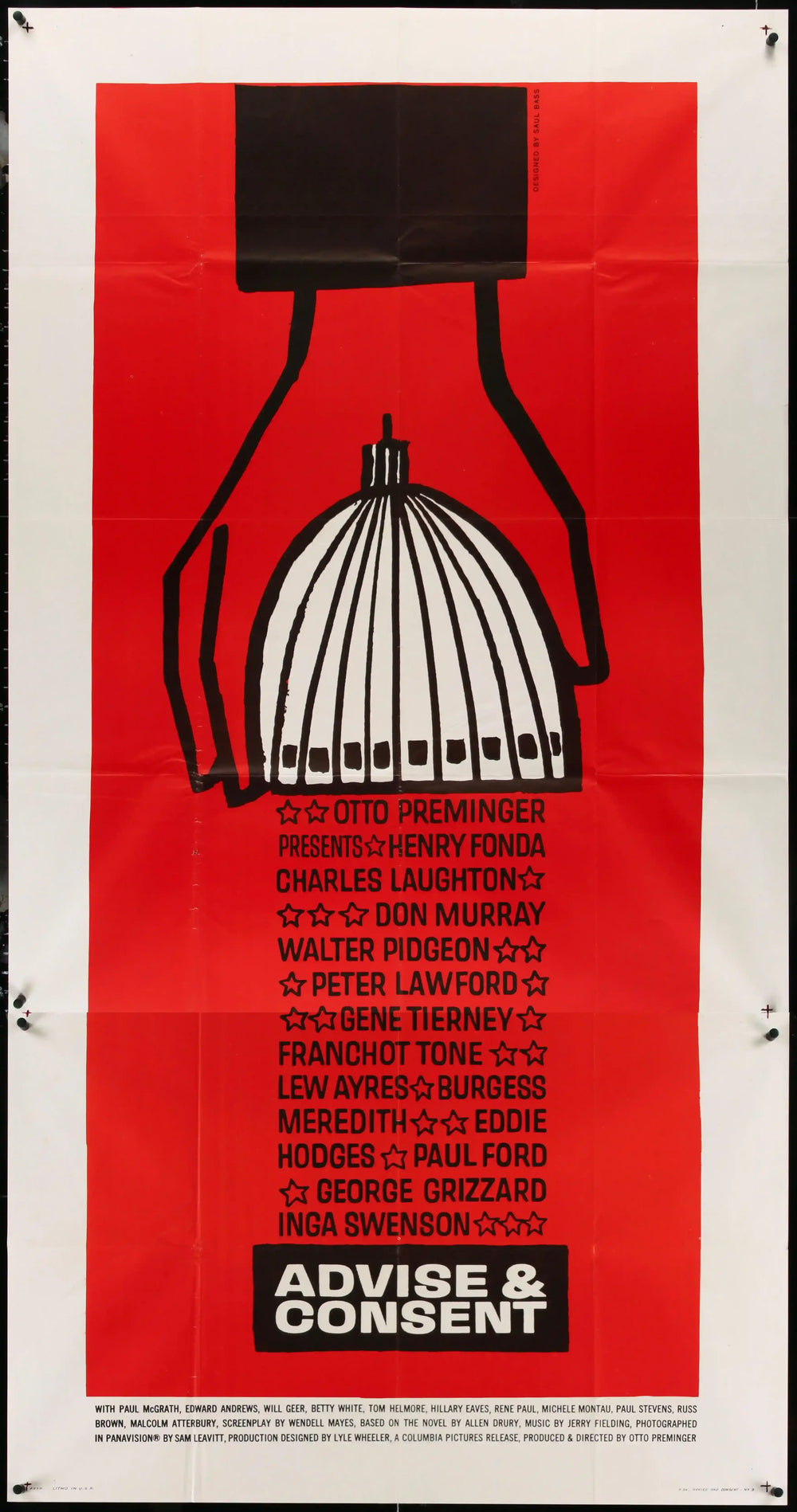 Advise &amp; Consent Original Vintage Movie Poster
