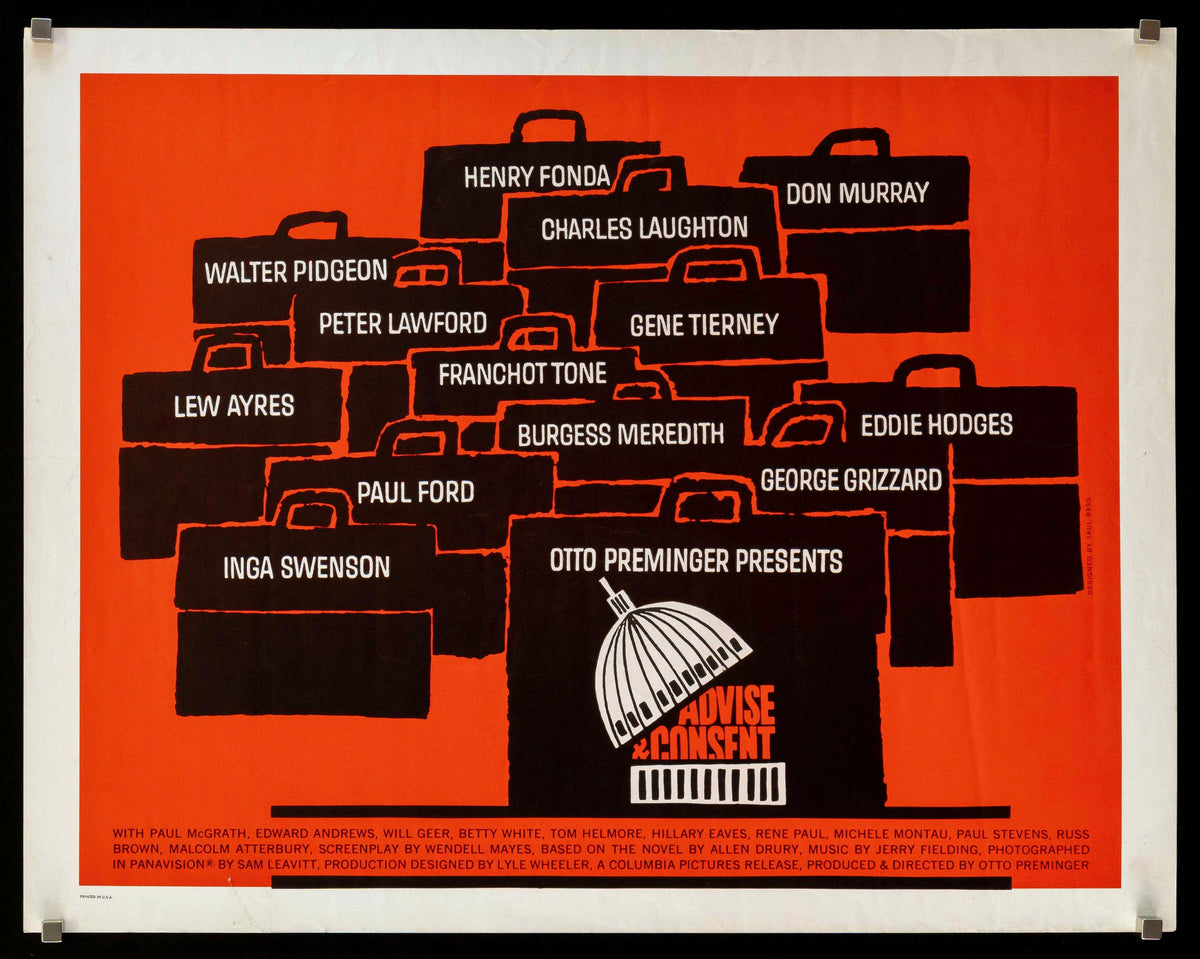 Advise &amp; Consent Original Vintage Movie Poster