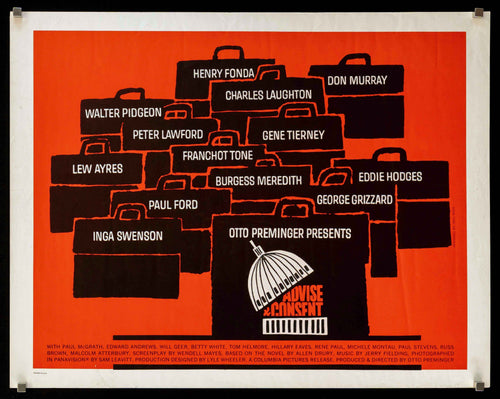 Advise & Consent Original Vintage Movie Poster