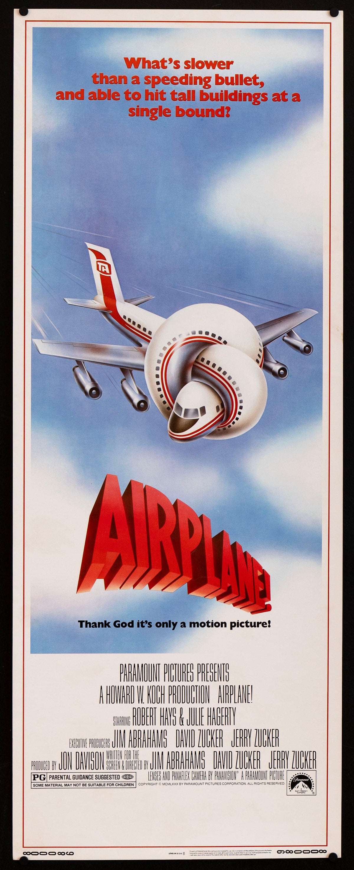 Airplane! Movie Poster 1980 Insert (14x36)