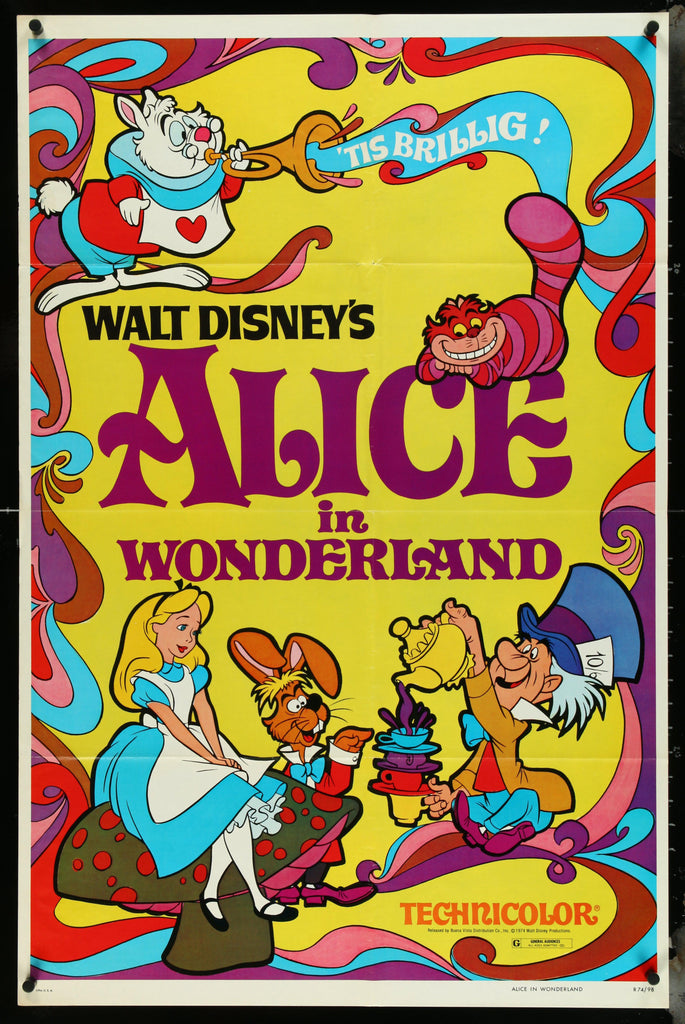 Alice in Wonderland 1 Sheet (27x41) Original Vintage Movie Poster