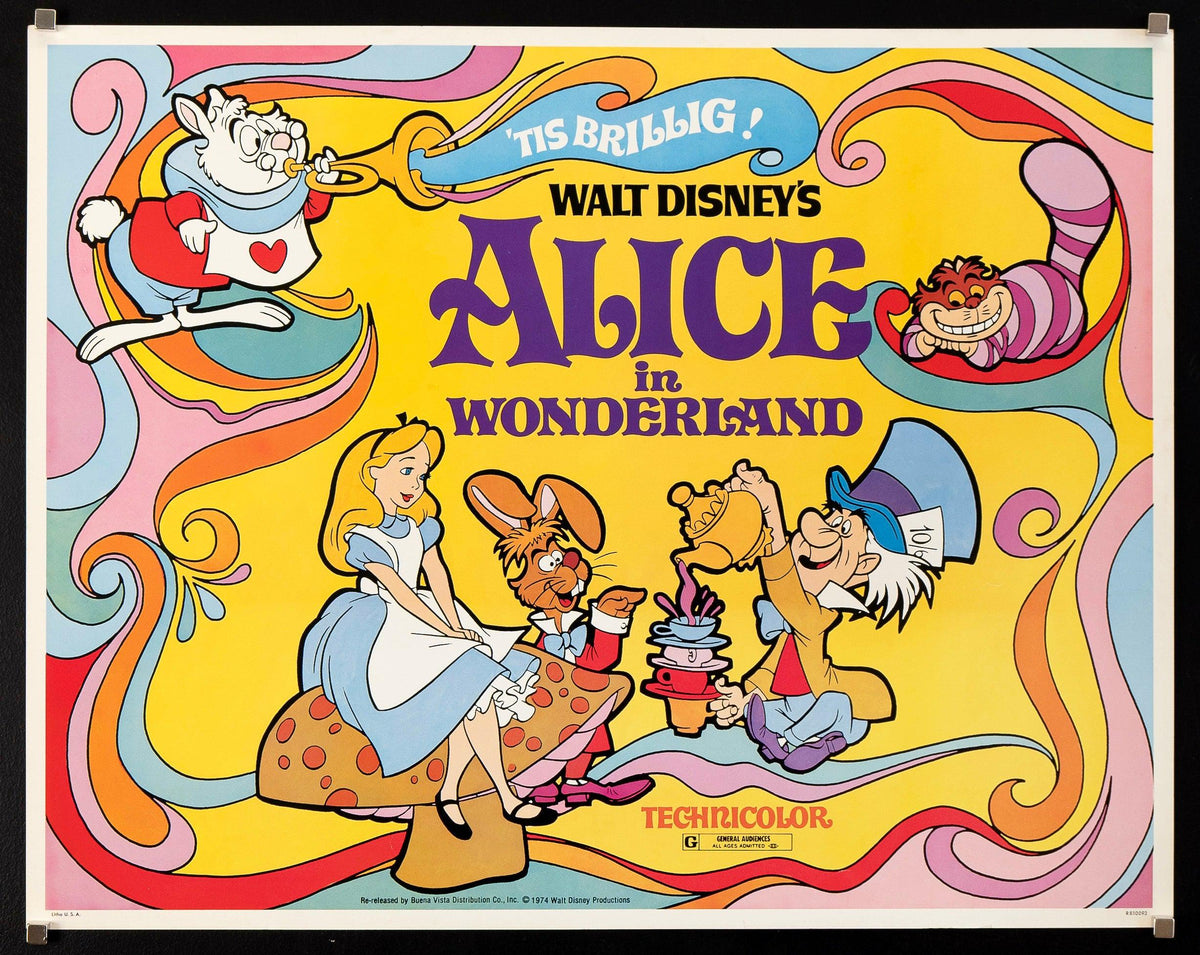 Alice in Wonderland Half Sheet (22x28) Original Vintage Movie Poster