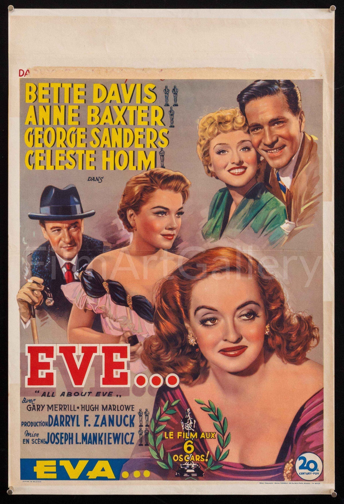 All About Eve Movie Poster 1951 Belgian 14x22 All about eve movie poster 1951 belgian 14x22