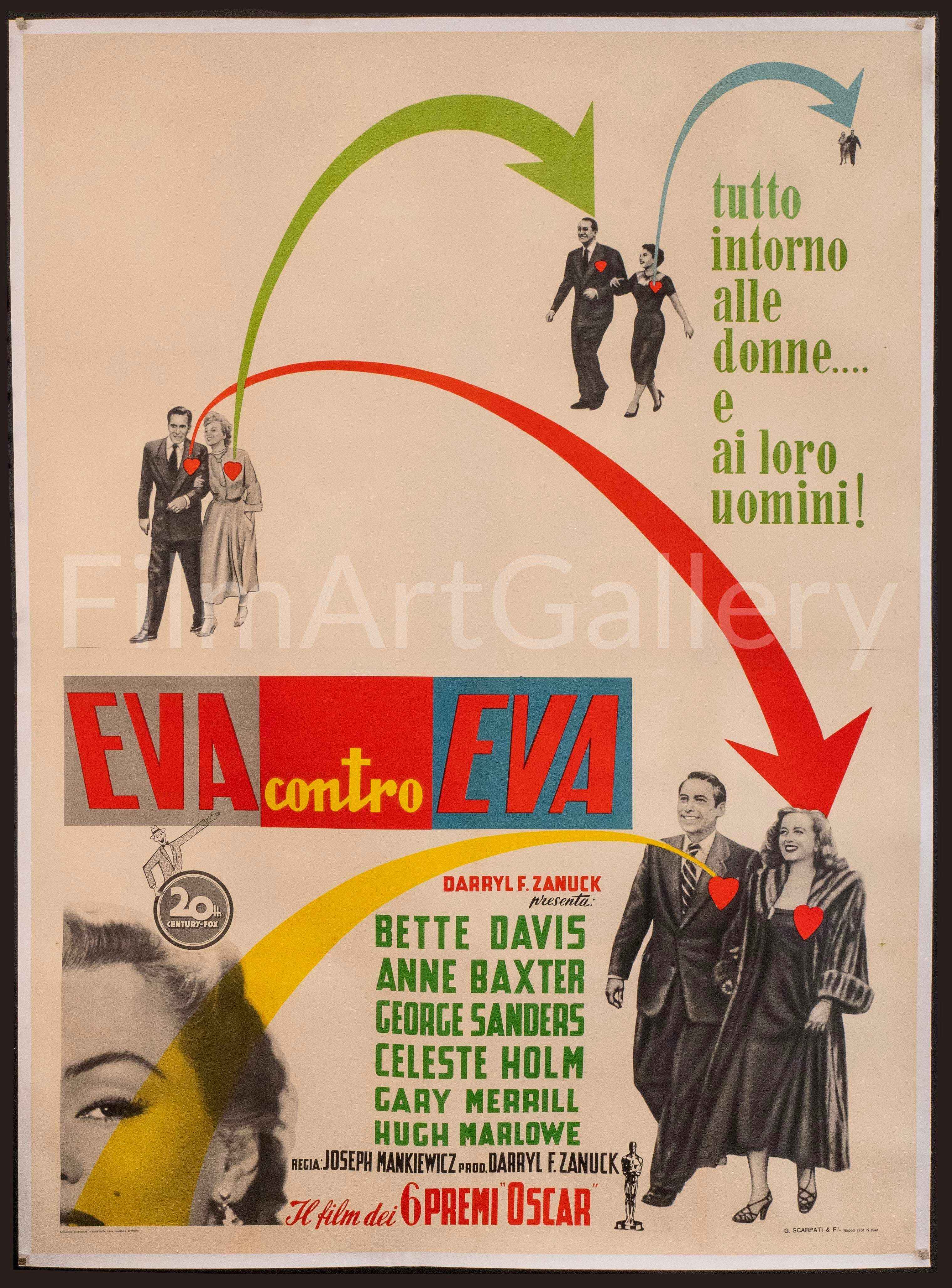 All About Eve Movie Poster 1951 Italian Photobusta 18x26 All about eve movie poster 1951 italian photobusta 18x26