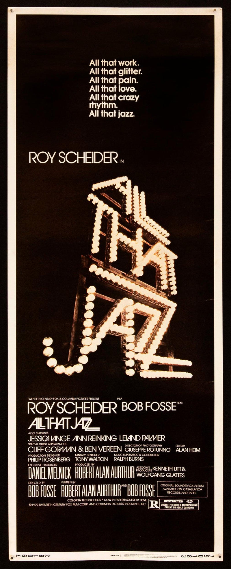 All That Jazz Insert (14x36) Original Vintage Movie Poster